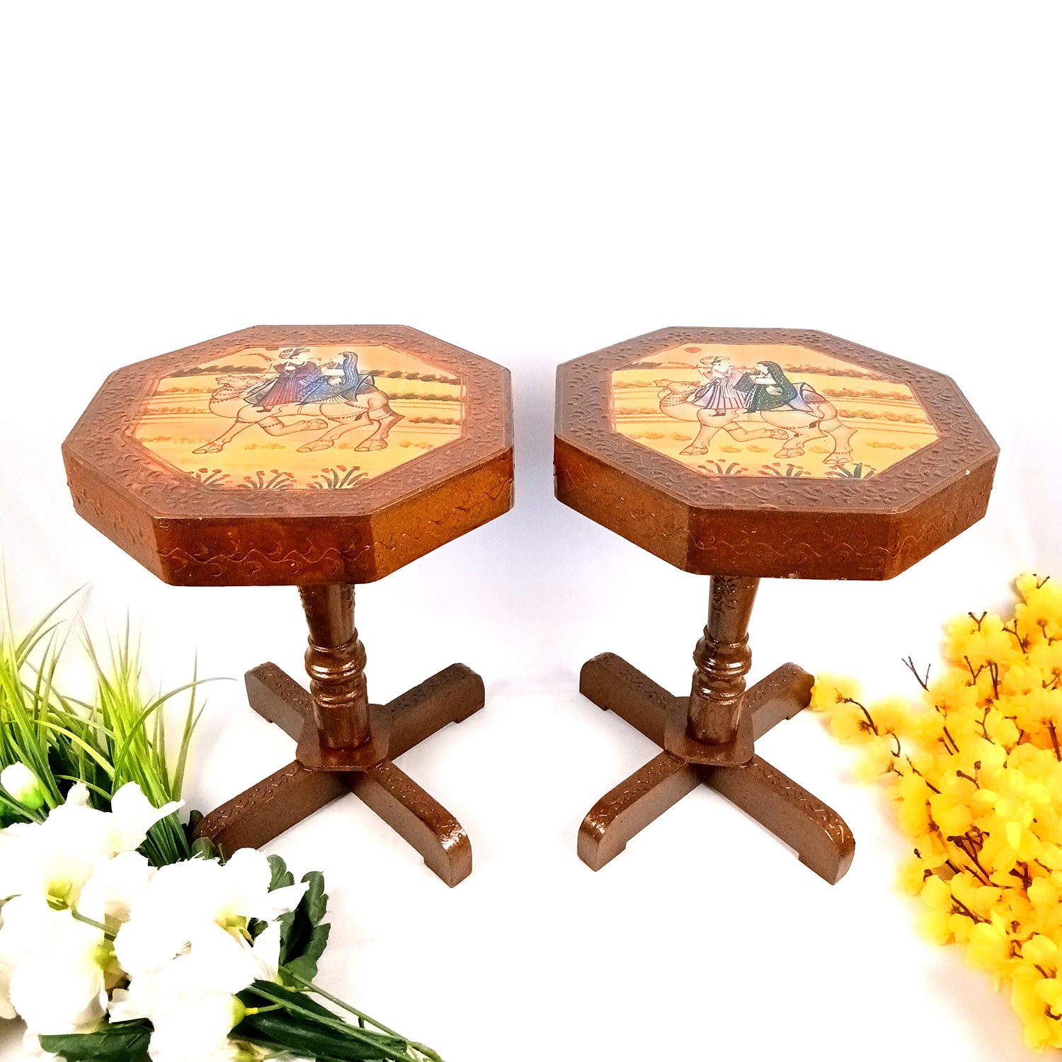 Wooden Side Table | End Table | Coffee Tables - for Living Room, Sofa Side, Bedside, Corners, Home Decor & Gifts - 15 Inch (Pack Of 2) - Apkamart