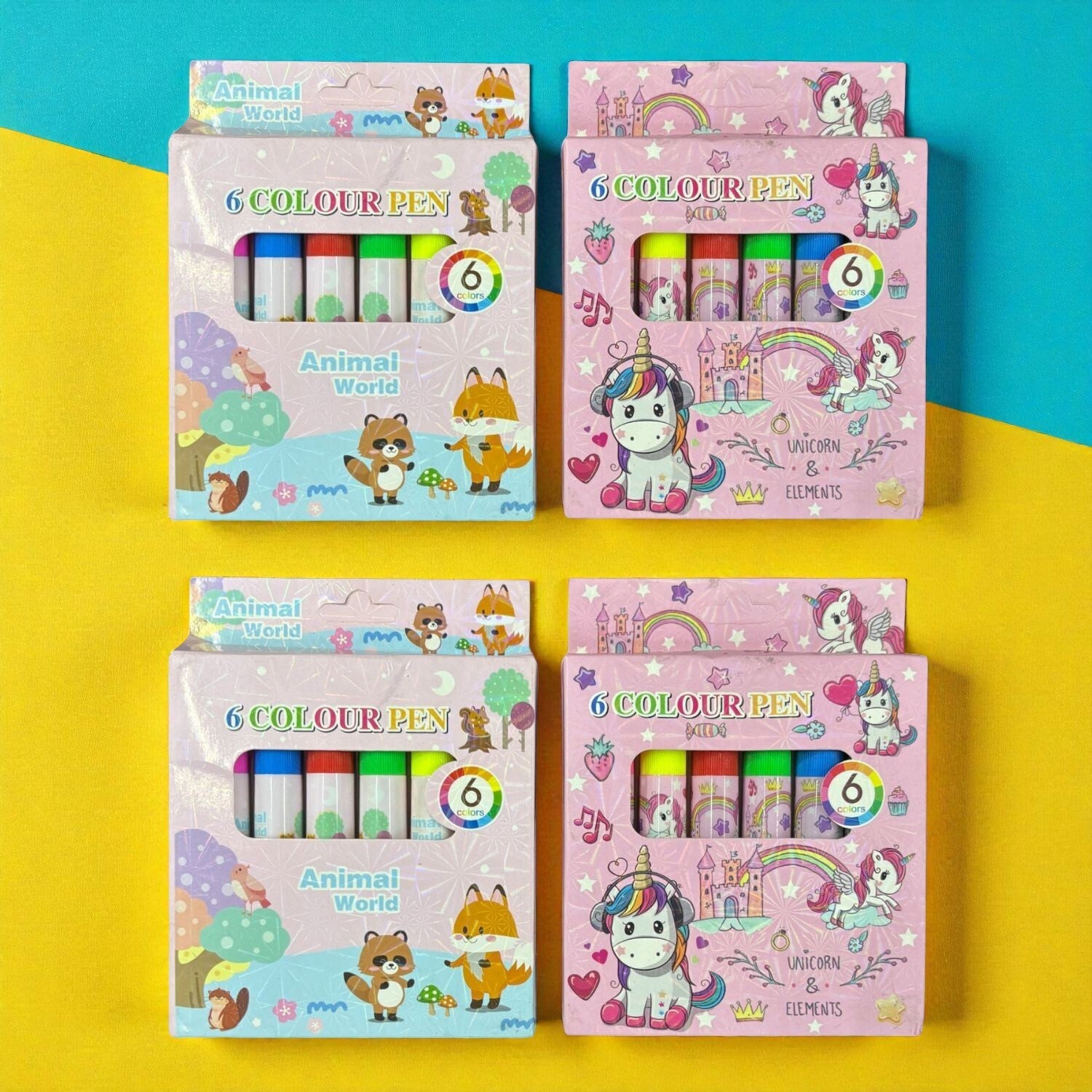 Mini Sketch Pen | Coloring Pen Set for Kids, School, Drawing, Art & Craft, Birthday Return Gifts, Students Stationery – 6 Multicolor Mini Sketch Pens in Each Pack - Apkamart #Style_Pack Of 4