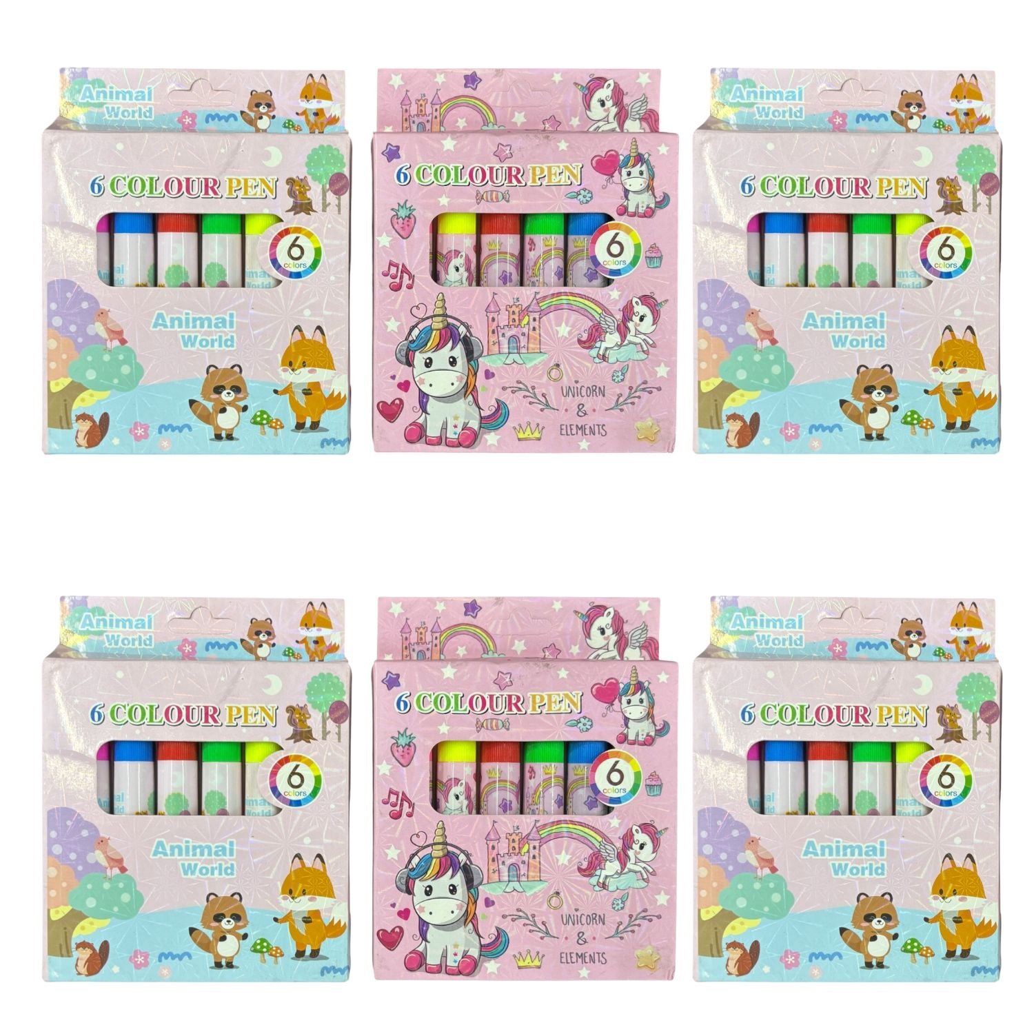 Mini Sketch Pen | Coloring Pen Set for Kids, School, Drawing, Art & Craft, Birthday Return Gifts, Students Stationery – 6 Multicolor Mini Sketch Pens in Each Pack - Apkamart #Style_Pack Of 6