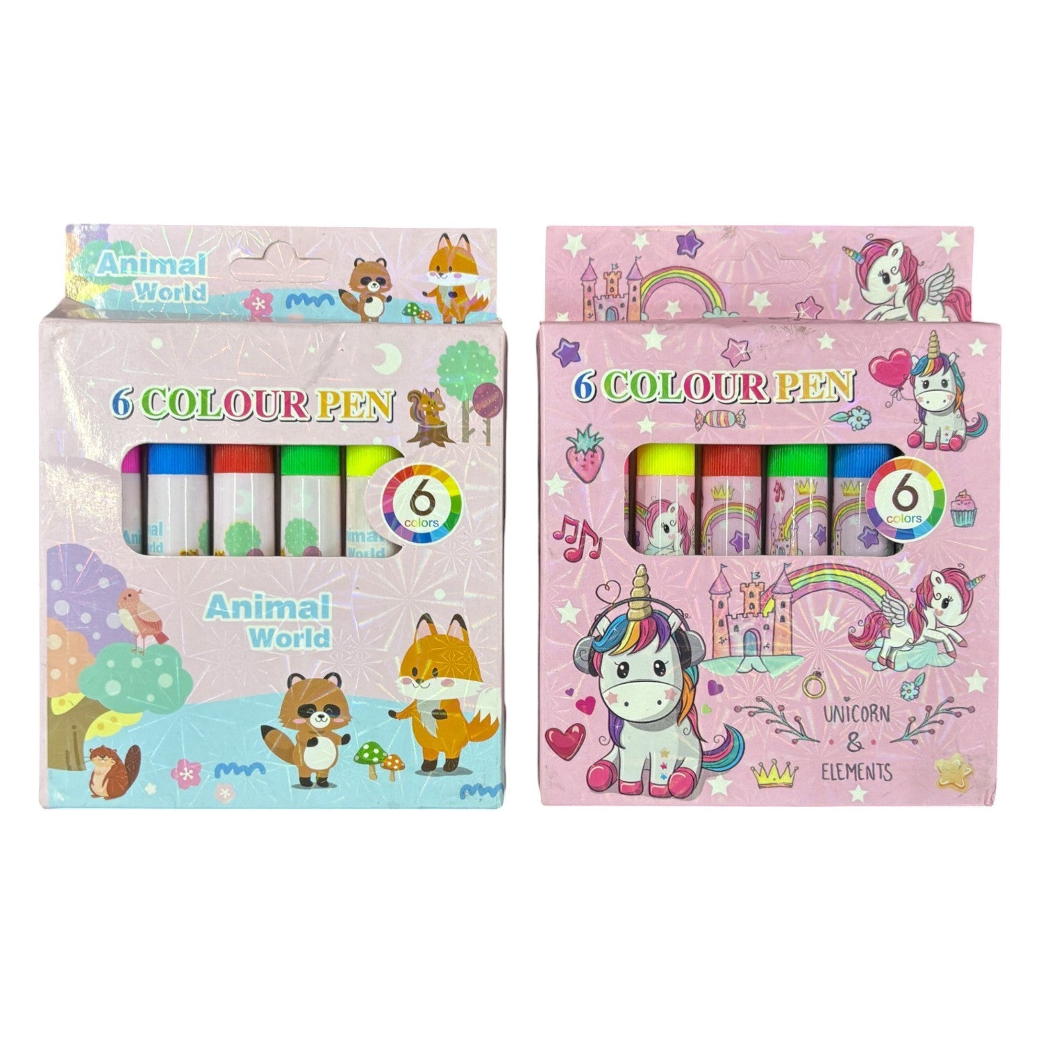 Mini Sketch Pen | Coloring Pen Set for Kids, School, Drawing, Art & Craft, Birthday Return Gifts, Students Stationery – 6 Multicolor Mini Sketch Pens in Each Pack - Apkamart #Style_Pack Of 2