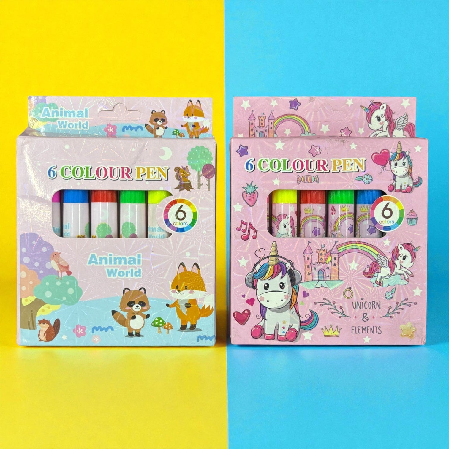 Mini Sketch Pen | Coloring Pen Set for Kids, School, Drawing, Art & Craft, Birthday Return Gifts, Students Stationery – 6 Multicolor Mini Sketch Pens in Each Pack - Apkamart #Style_Pack Of 2