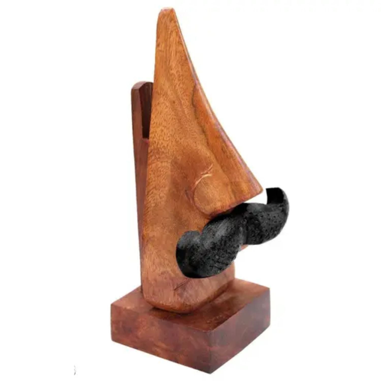 Wooden Nose Shaped Spectacle Holder | Specs Stand | Glasses Stands - For Home, Desktop, Table, Office Decor, Organization & Gifts - 6 Inch - Apkamart