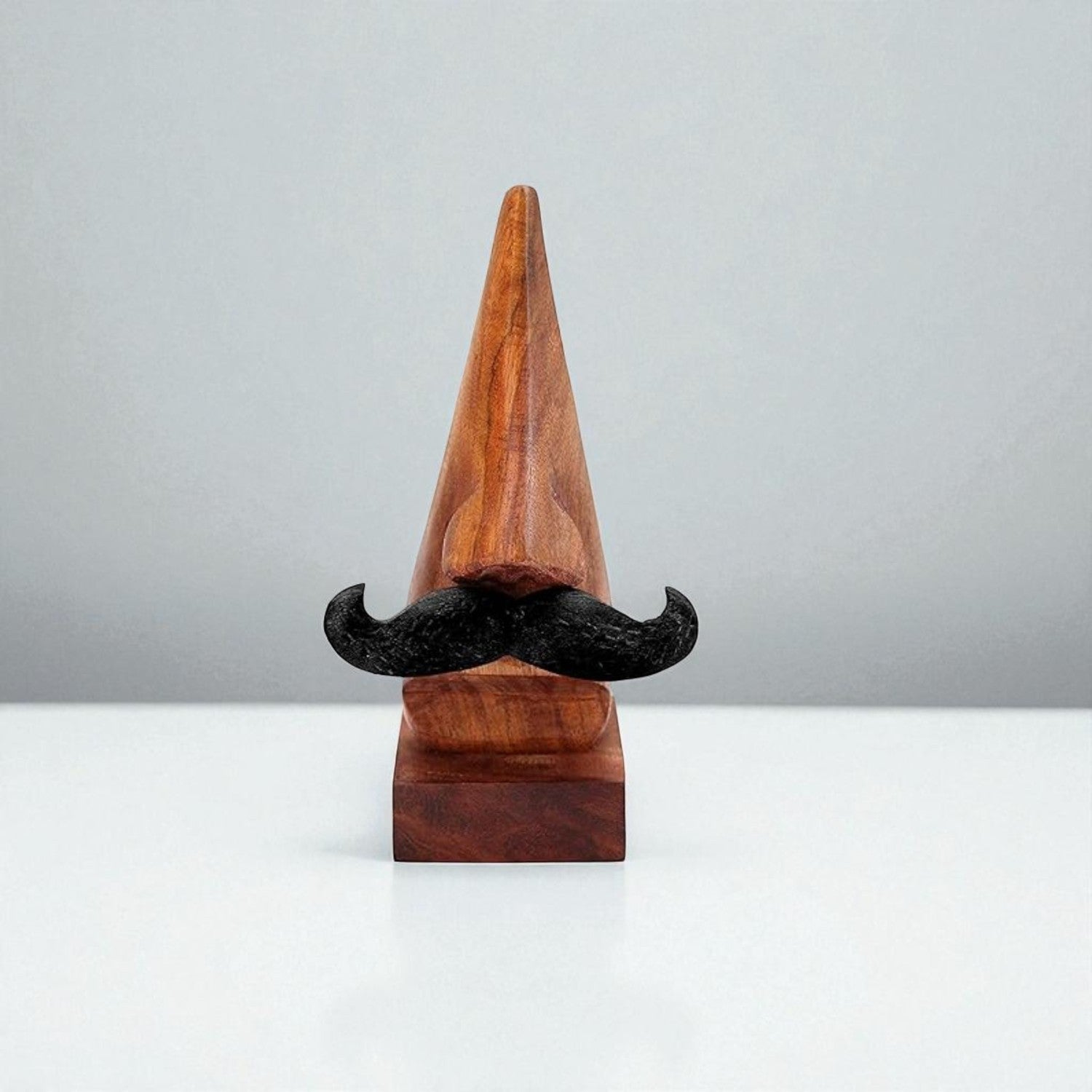 Wooden Nose Shaped Spectacle Holder | Specs Stand | Glasses Stands - For Home, Desktop, Table, Office Decor, Organization & Gifts - 6 Inch - Apkamart