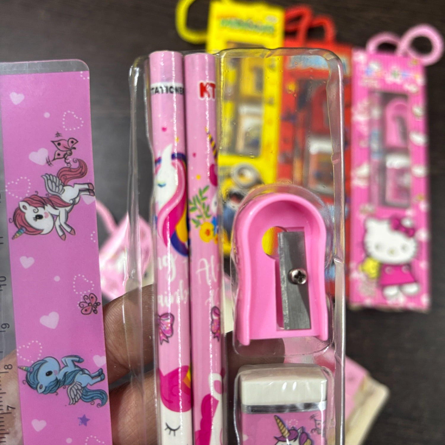 Cartoon Design Stationary Kit for Kids & Students | Complete School Stationary Kit with Pencil, Eraser, Sharpener & Study Essentials