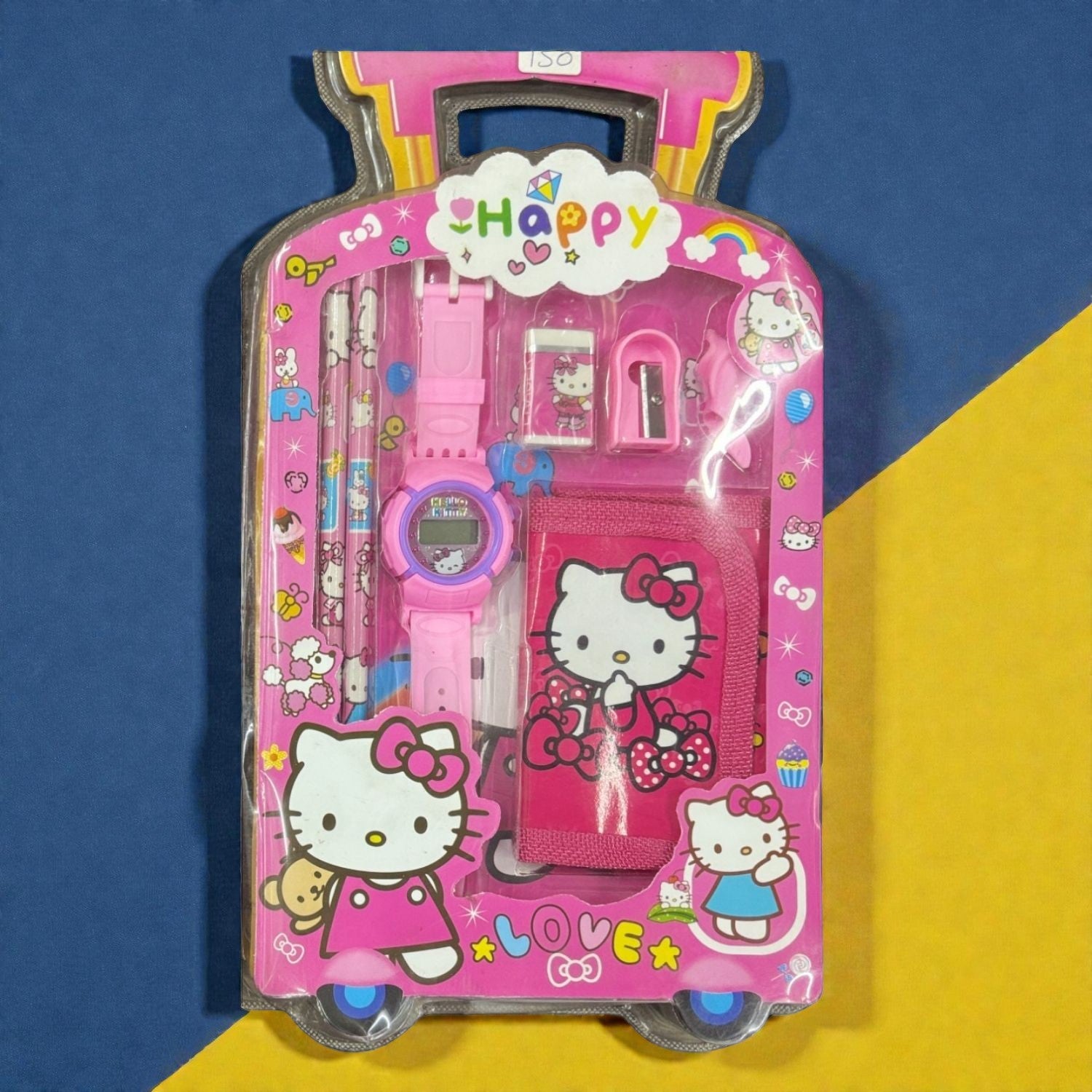 Cartoon Design Stationary Kit for Kids & Students | Complete School Stationary Kit with Pencil, Eraser, Diary, Watch & Study Essentials - Apkamart #Style_Pack Of 1