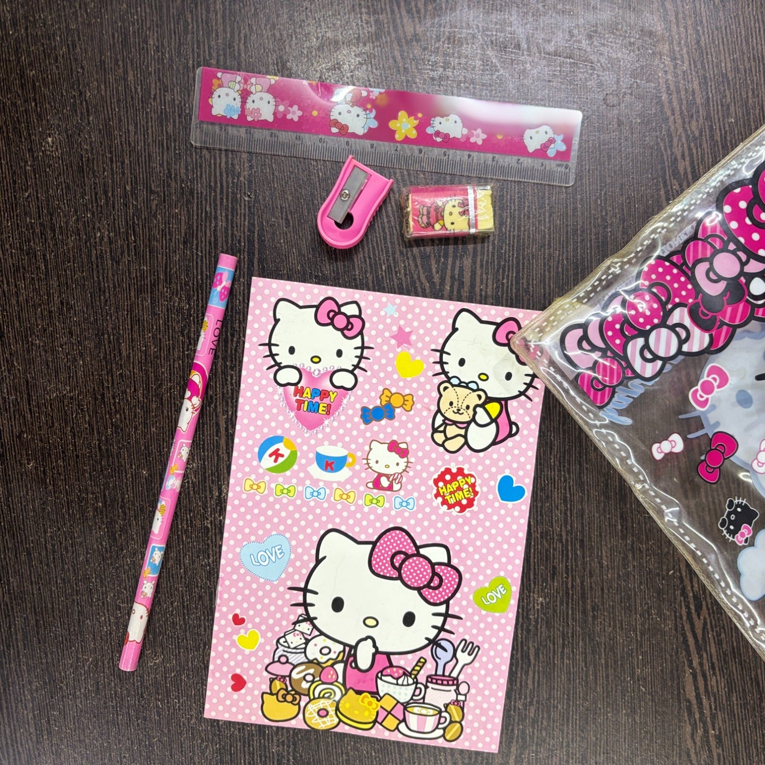 Kitty Design Stationary Kit for Kids & Students | Complete School Stationary Kit with Pencil, Eraser, Diary Sharpener & Study Essentials - Apkamart