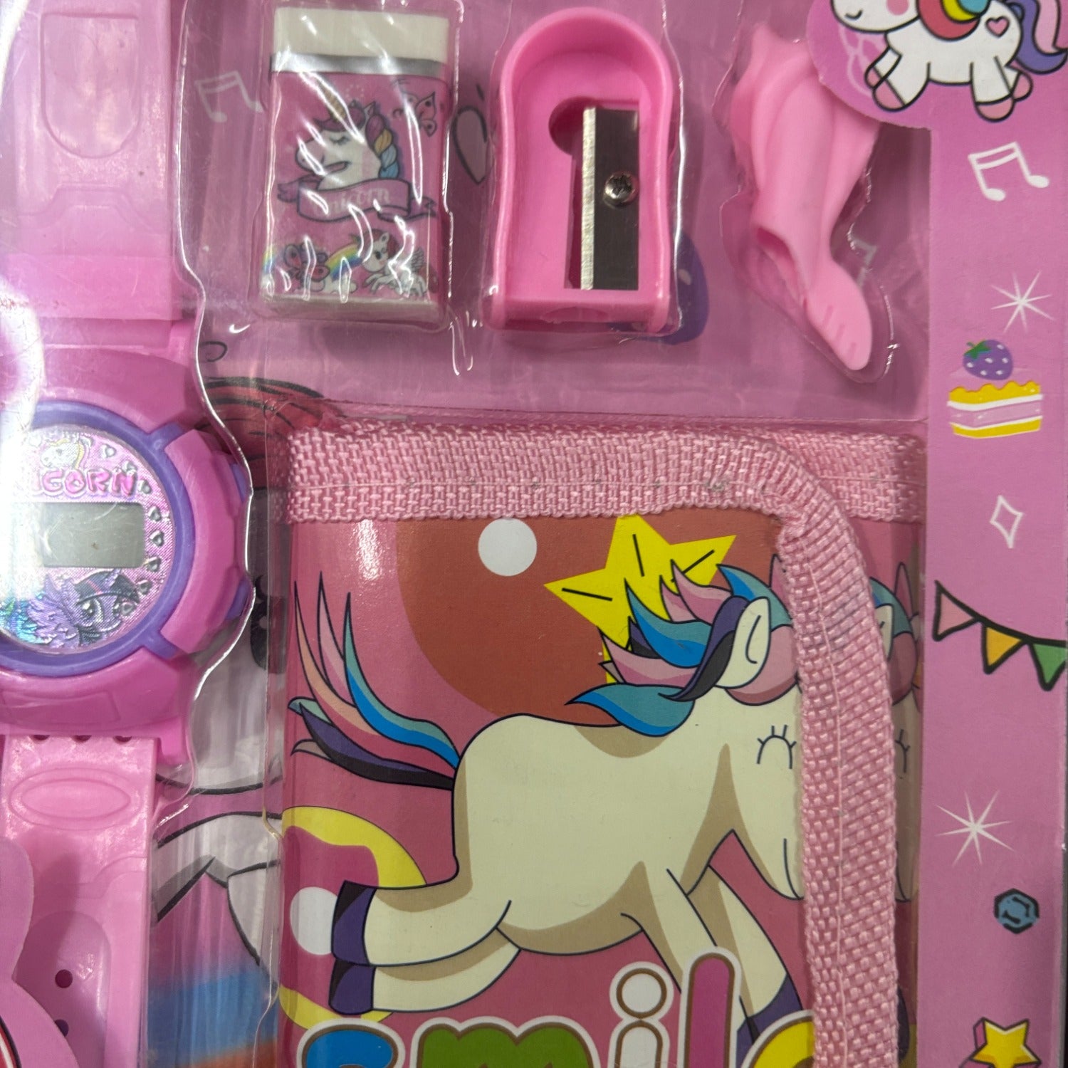 Cartoon Design Stationary Kit for Kids & Students | Complete School Stationary Kit with Pencil, Eraser, Diary, Watch & Study Essentials