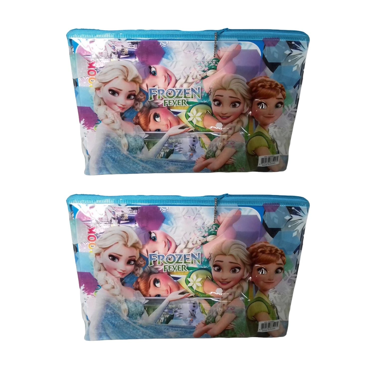 Stationery Kit | Pencil Pouch With Pencil Box, Pencil, Eraser, Sharpner, Scale & Colouring Book - Elsa Anna Design | Pen Pencil Case - for Kids School Supplies & Birthday Return Gifts - Apkamart #style_Pack of 2
