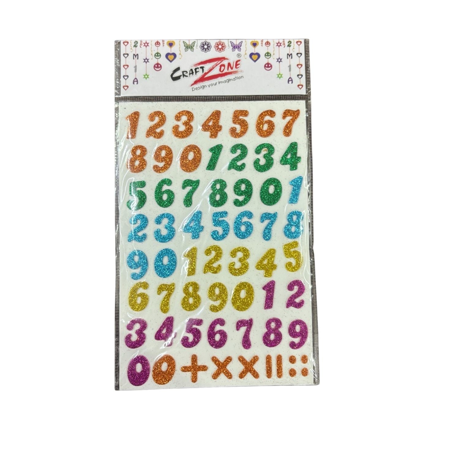 Glitter Sticker Set with Alphabet & Numbers Design | Glitter Foam Sheet Sticker | Self Adhesive Glitter Stickers for Kids Craft DIY Projects Scrapbooking School Use - Apkamart #Style_Pack Of 1