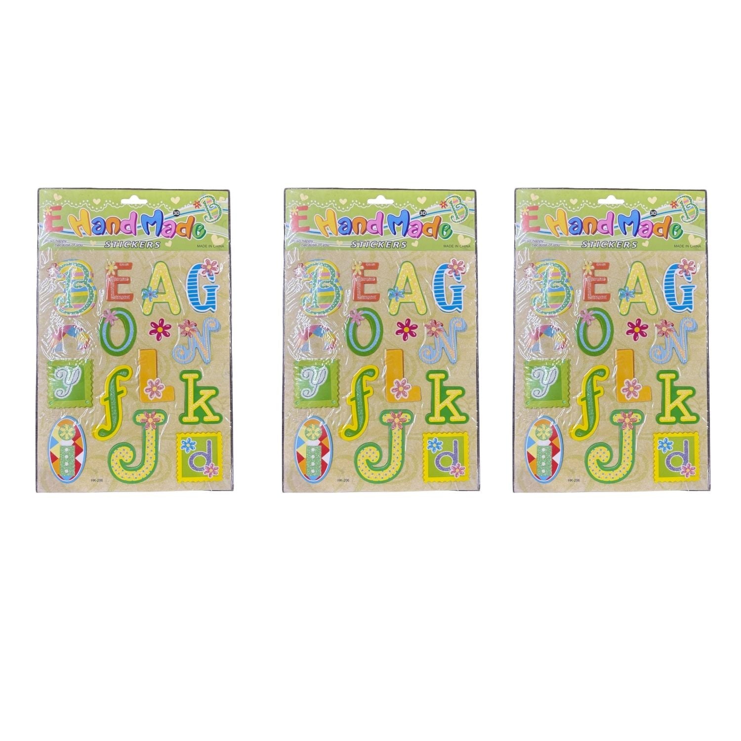 Self Adhesive Sticker Pack for Kids | Colorful Sticker for Art & Craft | Creative Sticker for Numbers Activities | Fun DIY Decorative Stickers Set - Apkamart #Style_Pack Of 3