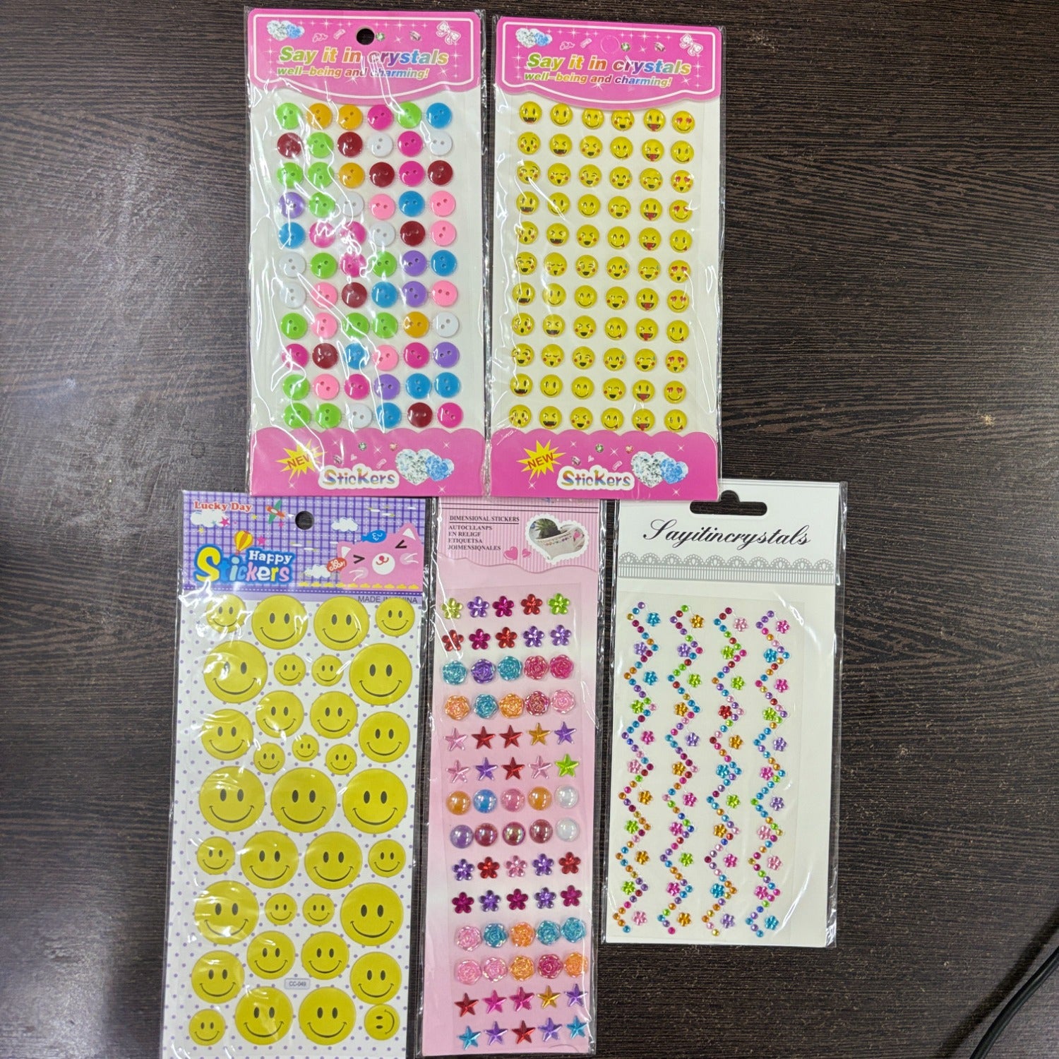 3D Sticker Pack for Kids | Fun Smile & Flower Design 3D Sticker Set for Craft DIY Scrapbooking School Project & Art Activities