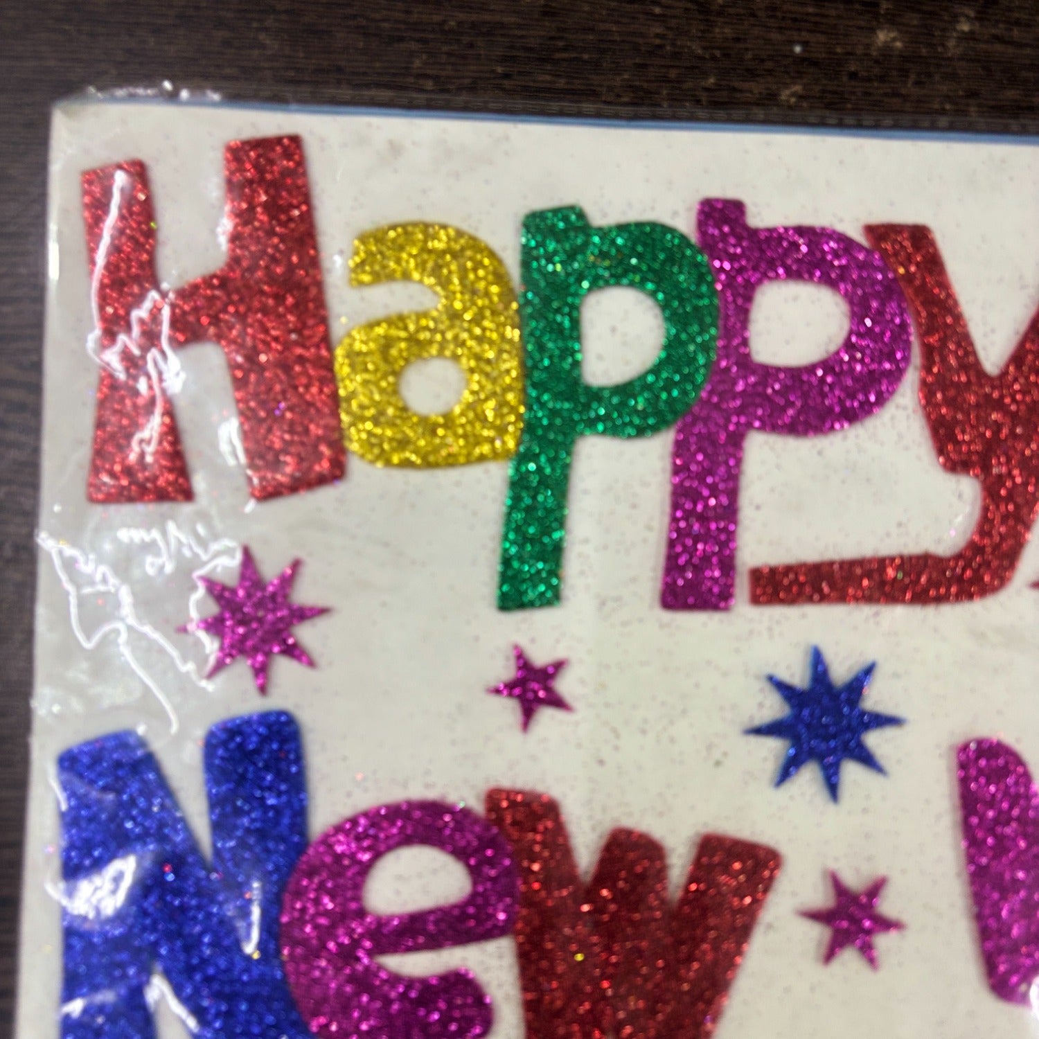 Glitter Sticker Set with Happy New Year Design | Glitter Foam Sheet Sticker | Self Adhesive Glitter Stickers for Kids Craft DIY Projects Scrapbooking School Use