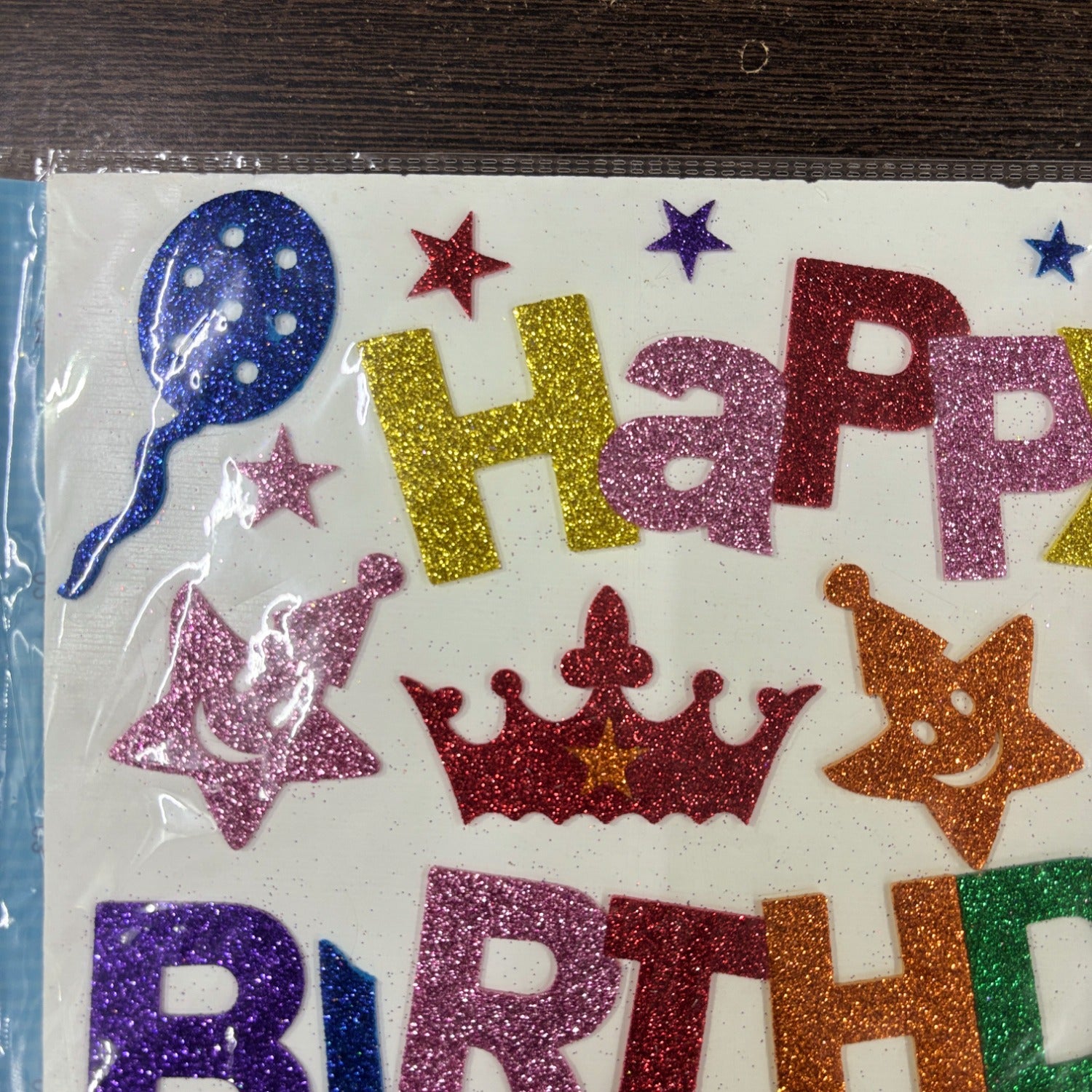 Glitter Sticker Set with Happy Birthday Design | Glitter Foam Sheet Sticker | Self Adhesive Glitter Stickers for Kids Craft DIY Projects Scrapbooking School Use