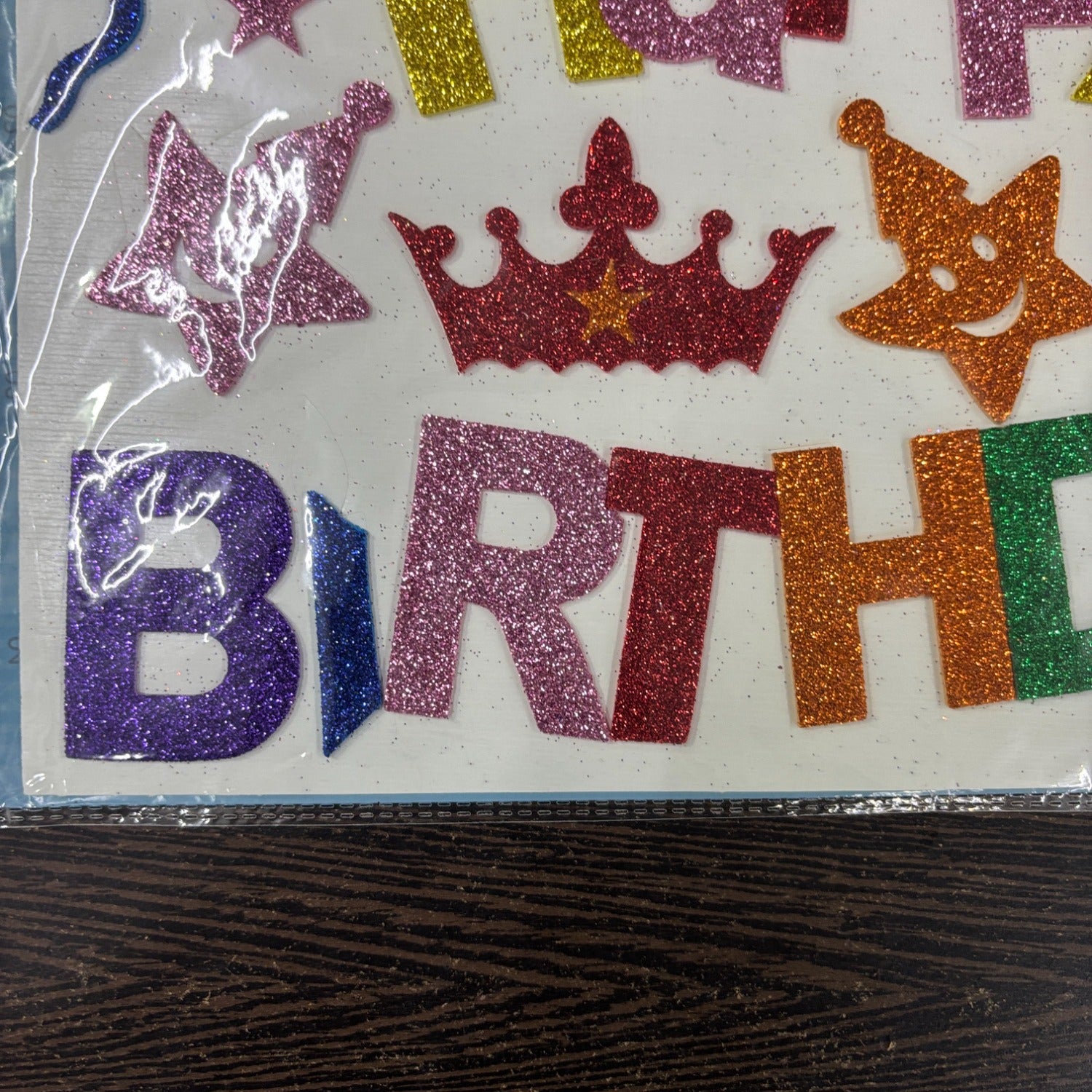 Glitter Sticker Set with Happy Birthday Design | Glitter Foam Sheet Sticker | Self Adhesive Glitter Stickers for Kids Craft DIY Projects Scrapbooking School Use