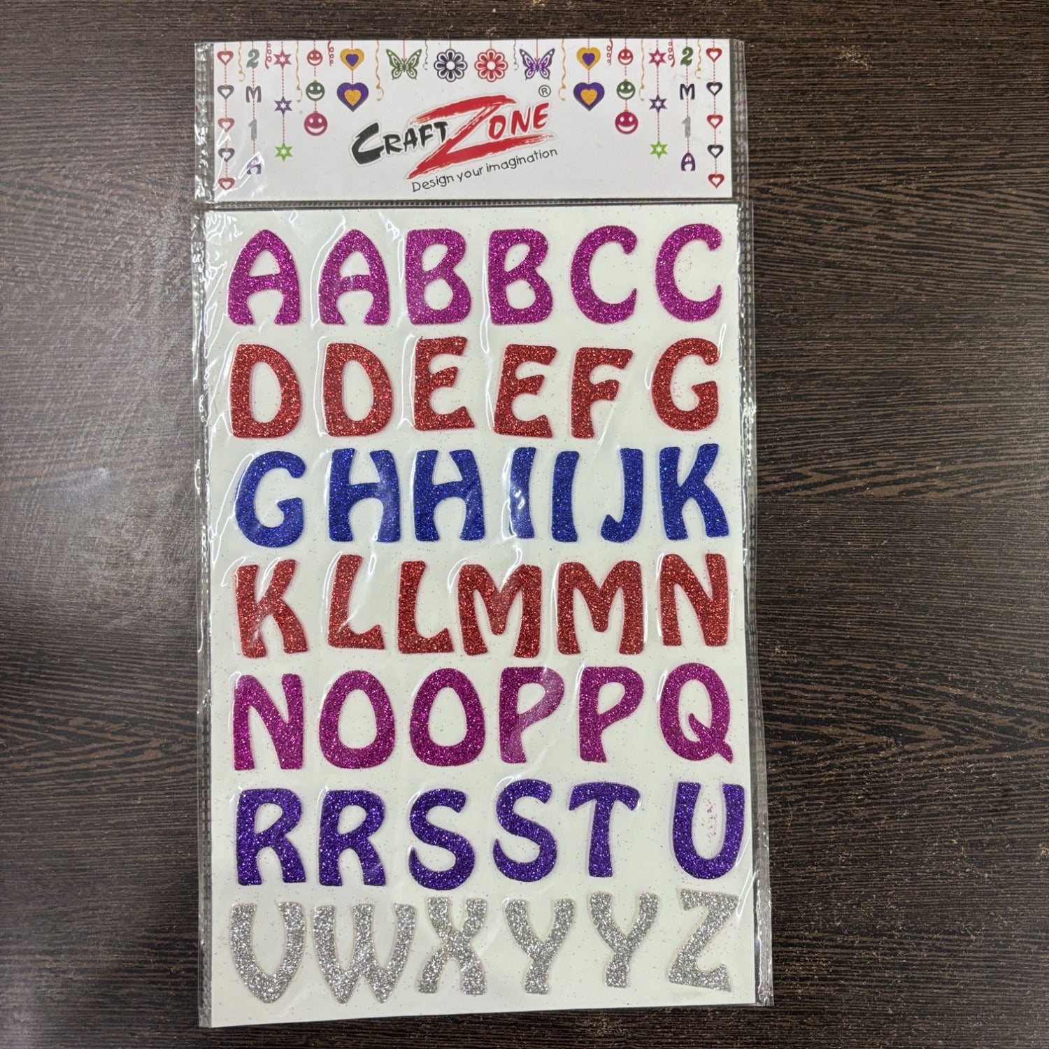 Glitter Sticker Set with Alphabet & Numbers Design | Glitter Foam Sheet Sticker | Self Adhesive Glitter Stickers for Kids Craft DIY Projects Scrapbooking School Use