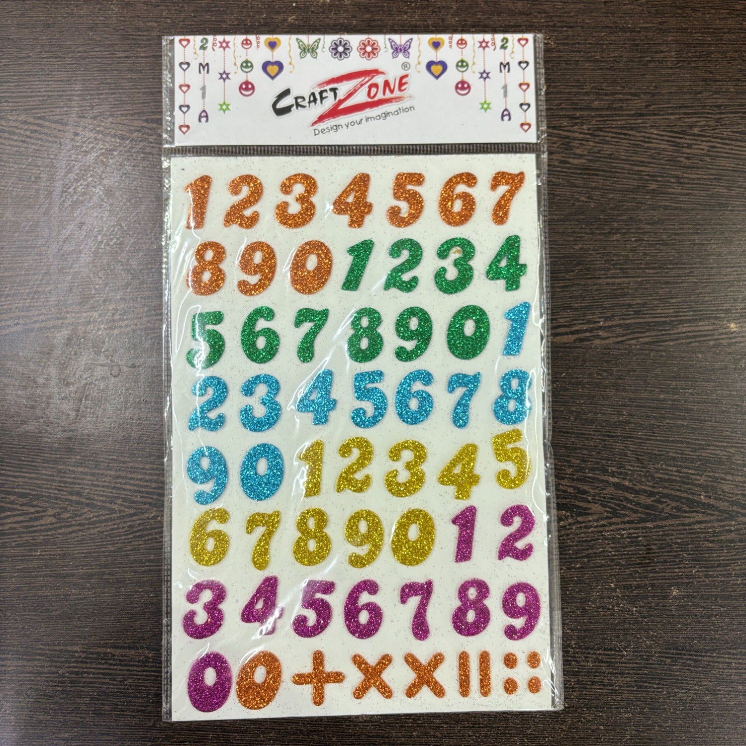 Glitter Sticker Set with Alphabet & Numbers Design | Glitter Foam Sheet Sticker | Self Adhesive Glitter Stickers for Kids Craft DIY Projects Scrapbooking School Use