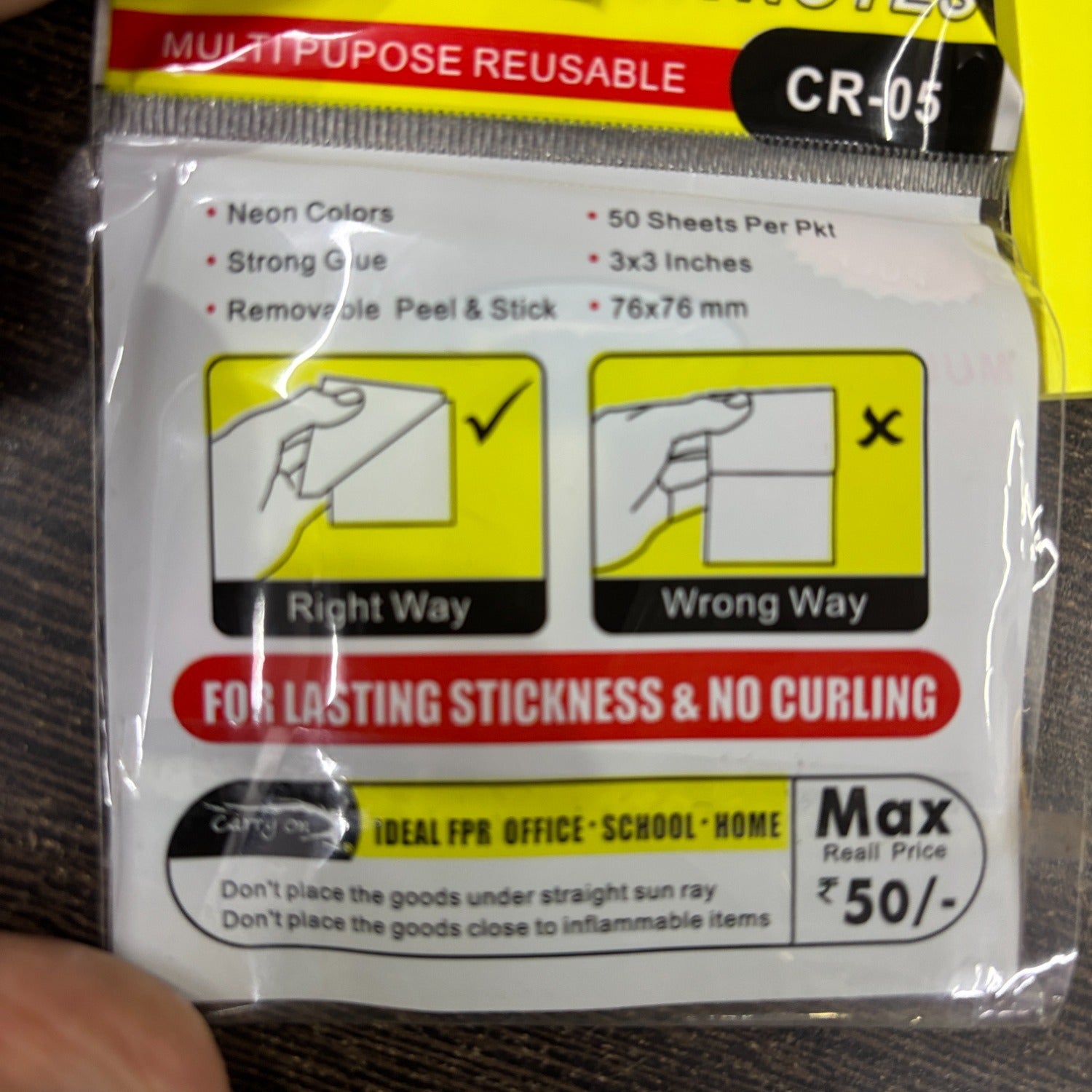 Sticky Notes| Small Removable Sticky Note Pad for Office & Study | Sticky Notes for Book Tabs & Sticker Notes Paper Organiser Multicolor Memo Pads