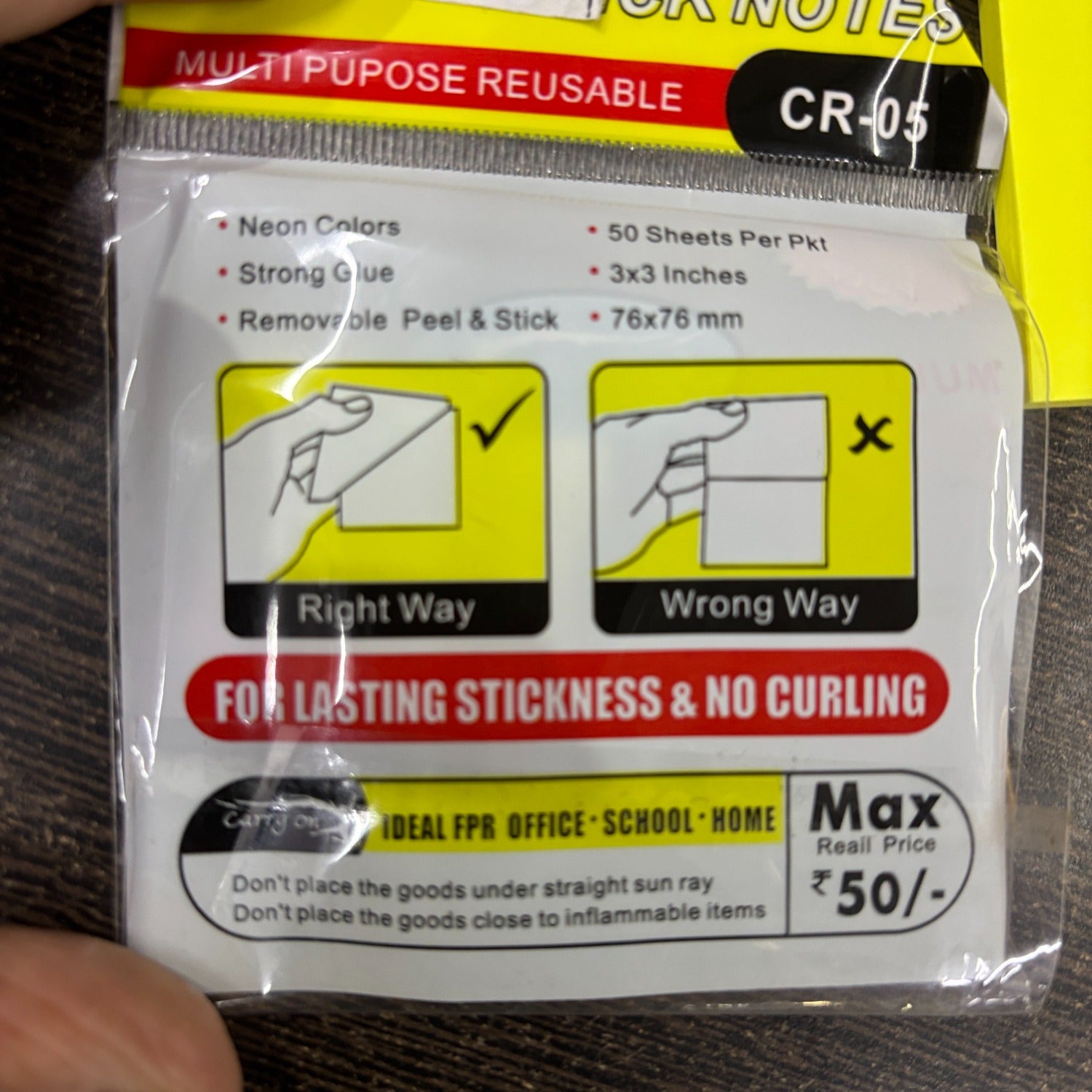 Sticky Notes| Small Removable Sticky Note Pad for Office & Study | Sticky Notes for Book Tabs & Sticker Notes Paper Organiser Multicolor Memo Pads