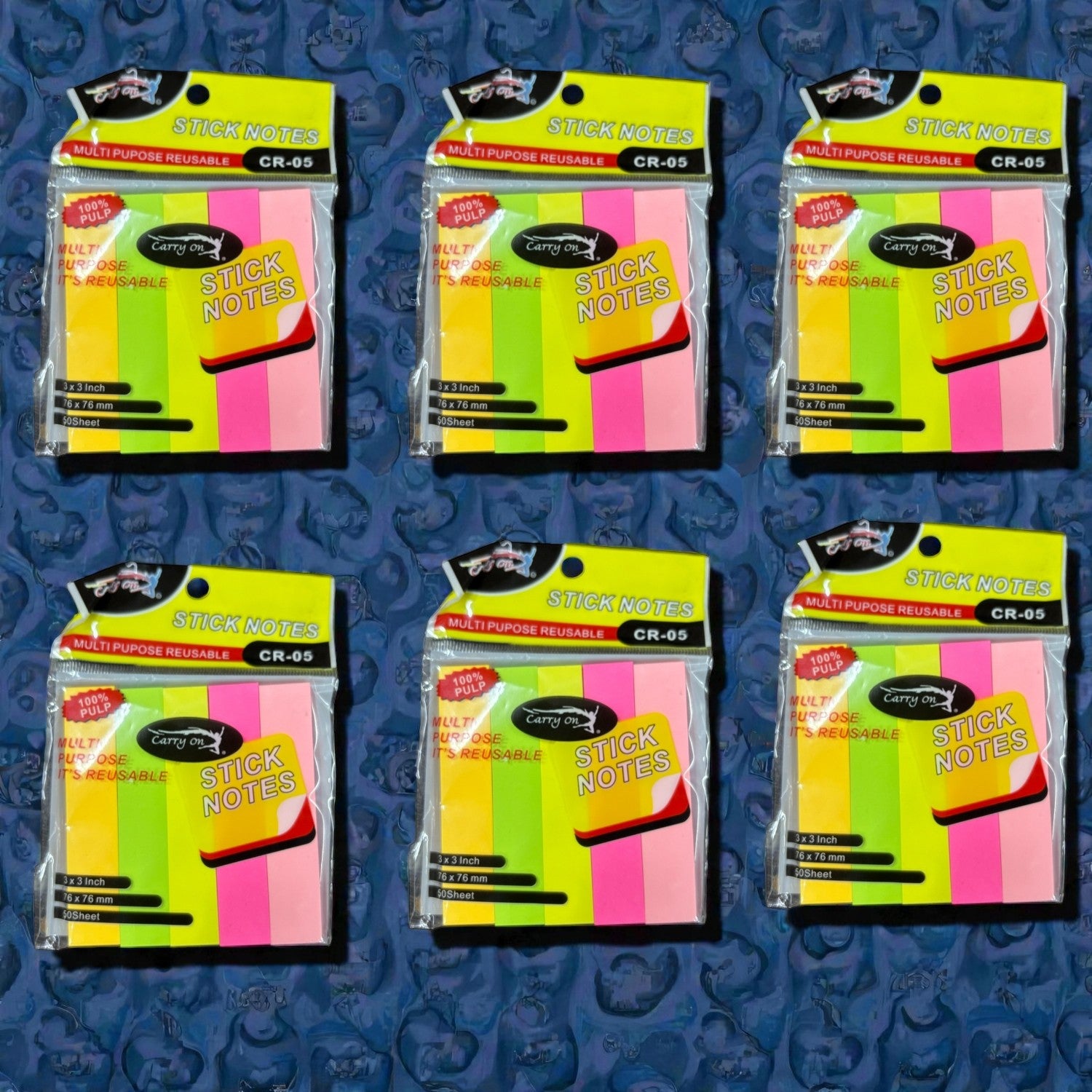 Sticky Notes| Small Removable Sticky Note Pad for Office & Study | Sticky Notes for Book Tabs & Sticker Notes Paper Organiser Multicolor Memo Pads - Apkamart #Style_Pack of 6