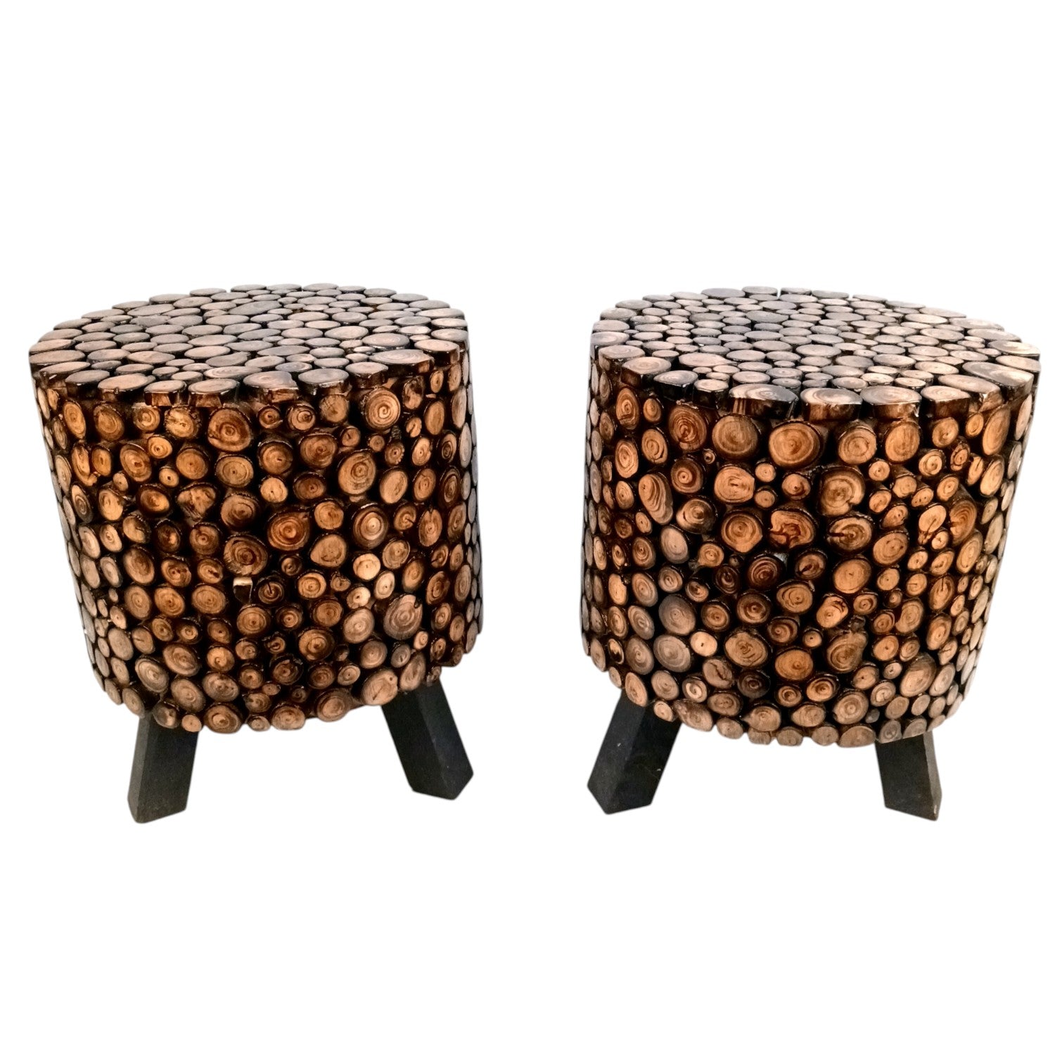 Wooden Stool Side Table | Handicraft End Table | Bed Side Table - For Living room, Sitting, Home Decor, Sofa Corner & Gifts - 15 Inch - Apkamart