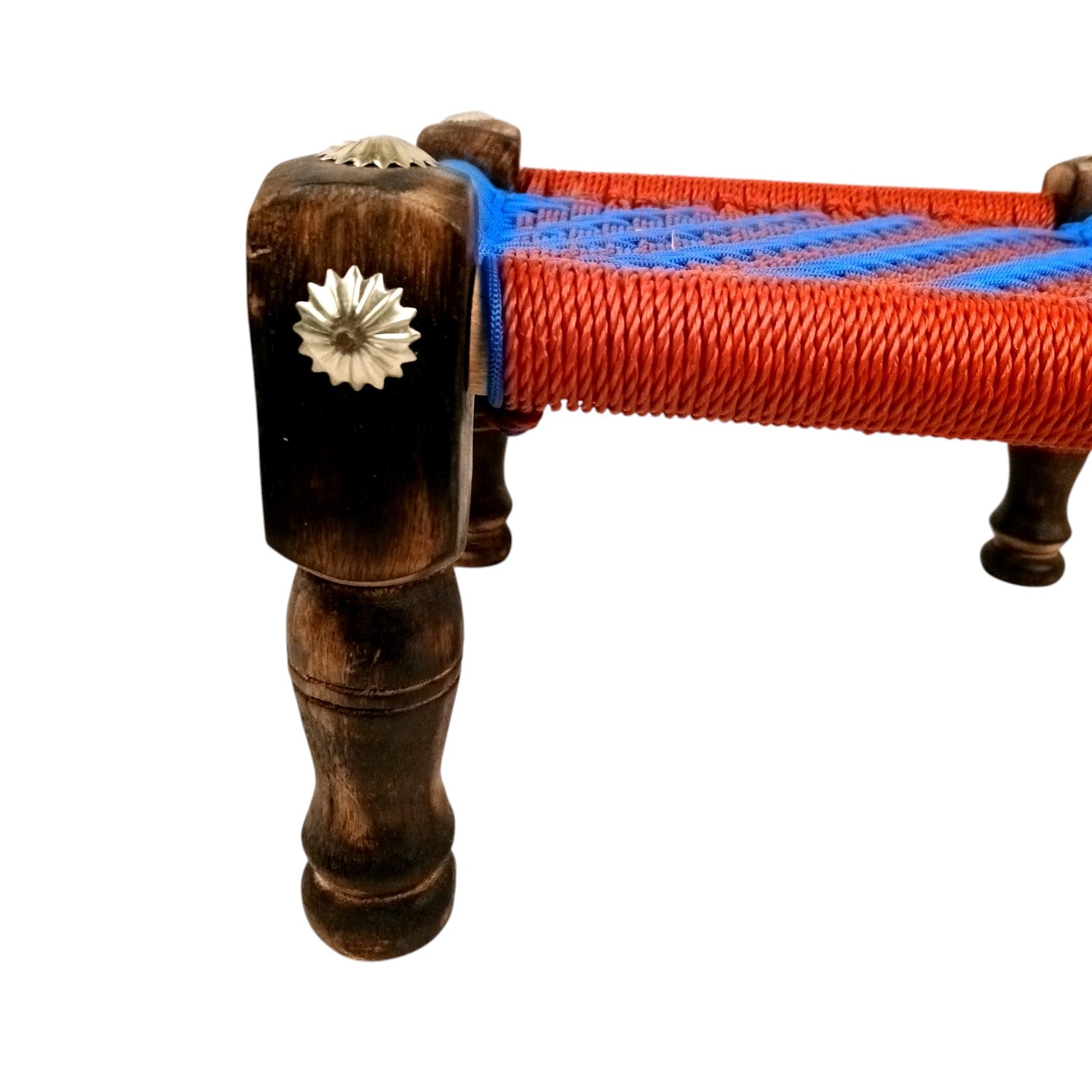 Wooden Pidha Stool | Rajasthani Handicraft Mudda Pidda Bajot | Small-Sized Khatli Charpai Chowki - 11 Inch - Apkamart #Style_Design 2