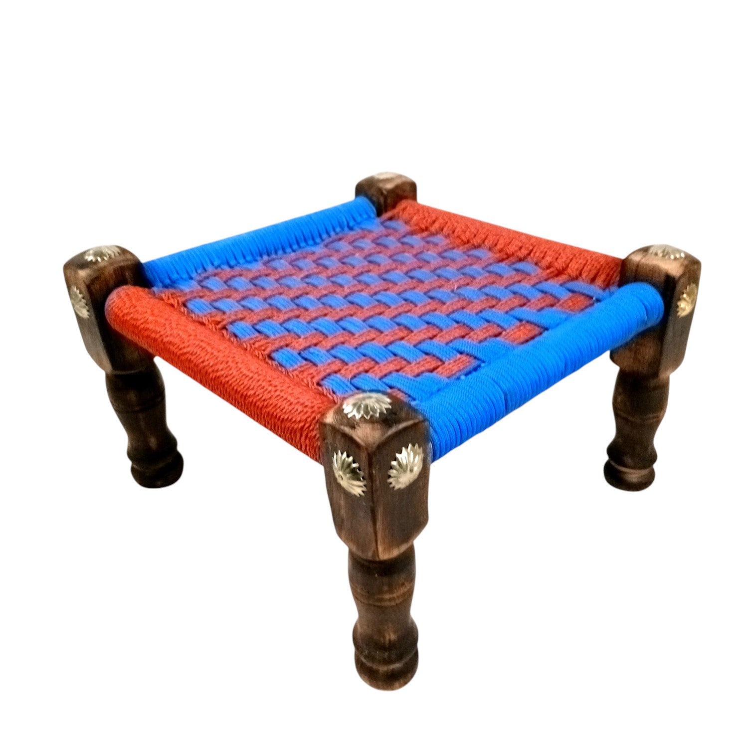 Wooden Pidha Stool | Rajasthani Handicraft Mudda Pidda Bajot | Small-Sized Khatli Charpai Chowki - 11 Inch - Apkamart #Style_Design 2