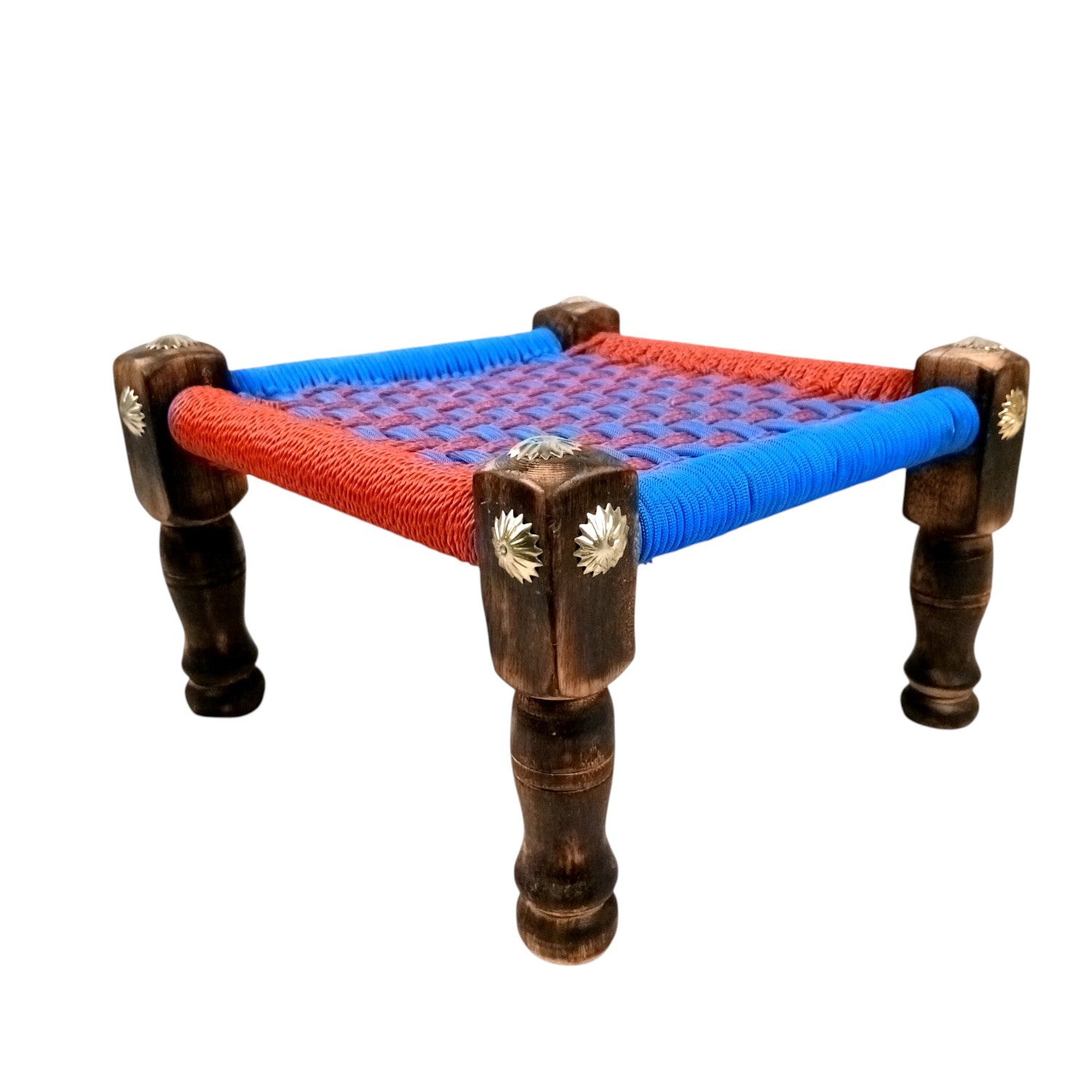 Wooden Pidha Stool | Rajasthani Handicraft Mudda Pidda Bajot | Small-Sized Khatli Charpai Chowki - 11 Inch - Apkamart #Style_Design 2