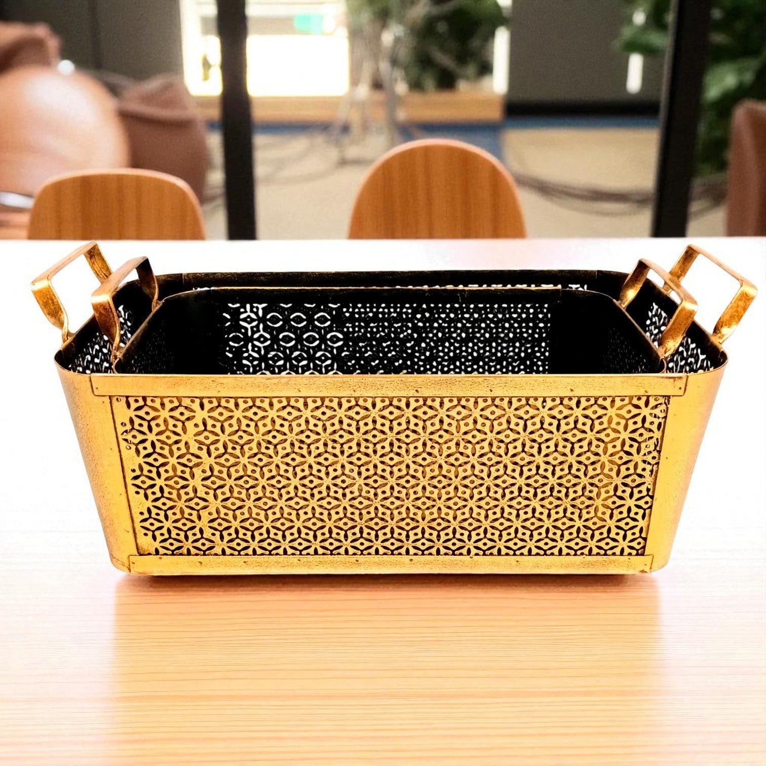 Multipurpose Storage Baskets Set | Decorative Fruit & Utility Organizer for Kitchen, Dining Table & Home Decor-Basket Combo – 17 Inch (Set Of 2) - Apkamart