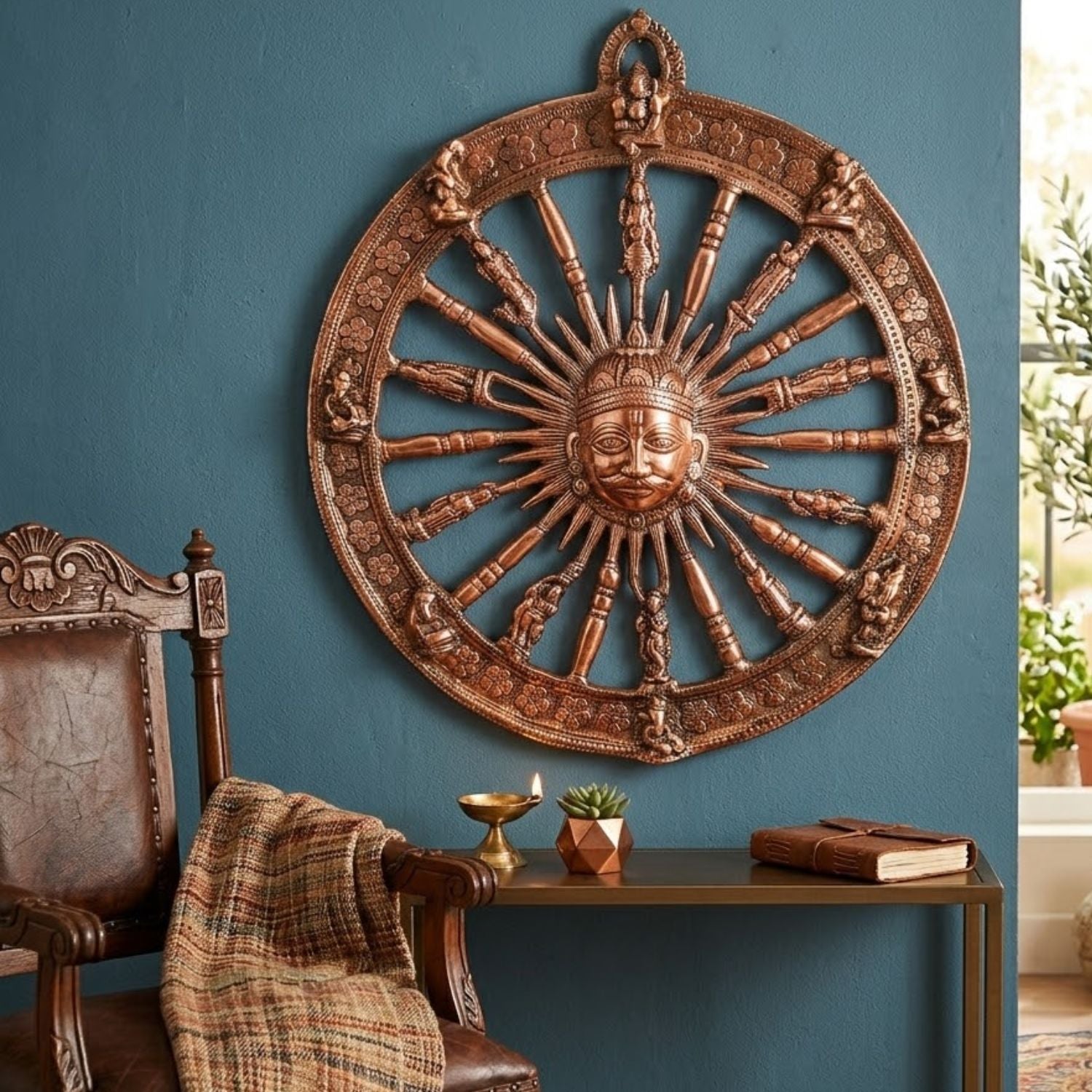 Sun Wall Hanging | Dashavatara Wall Showpiece - 15 Inch - ApkaMart