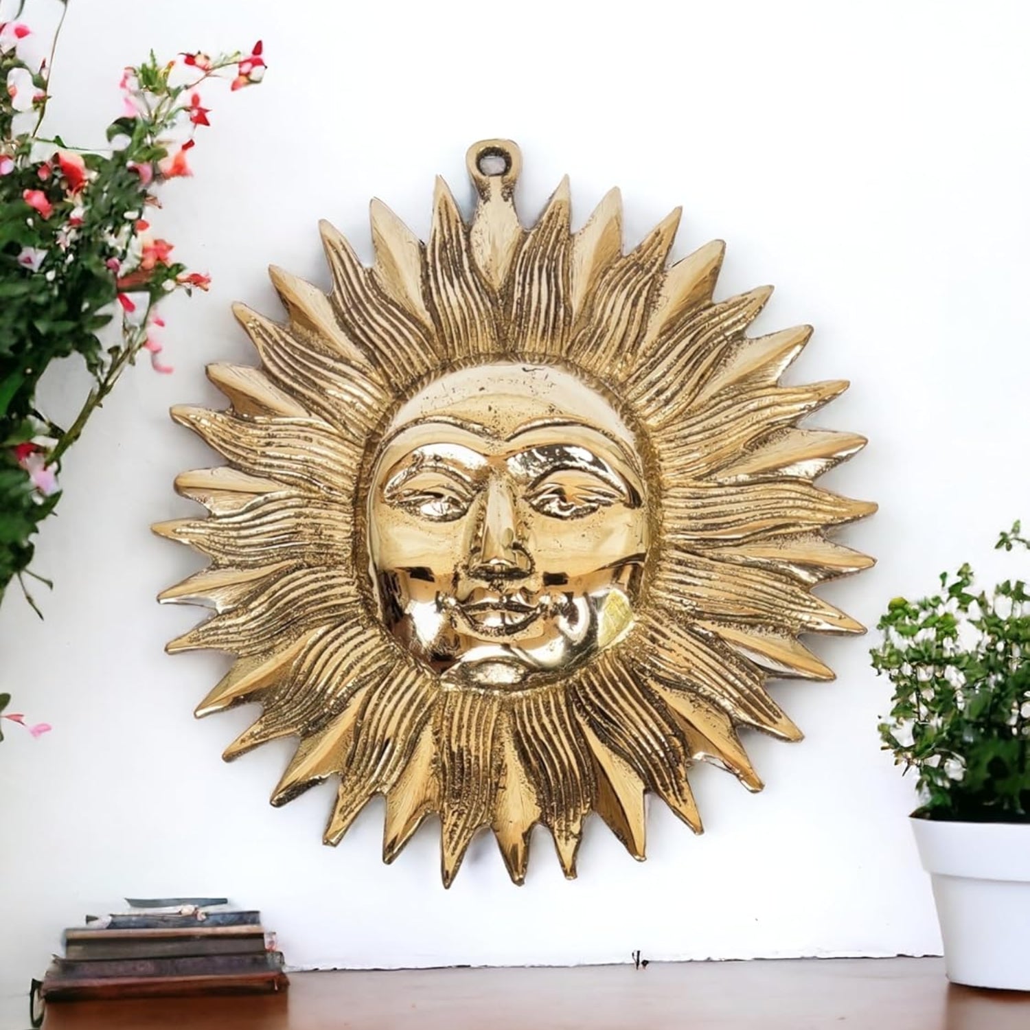 Sun Wall Hanging Vastu Surya Dev Idol | Bhagwan Surya Decorative Wall Hanging | Handcrafted Home Mandir Sun Wall Decor - 7 Inch - Apkamart