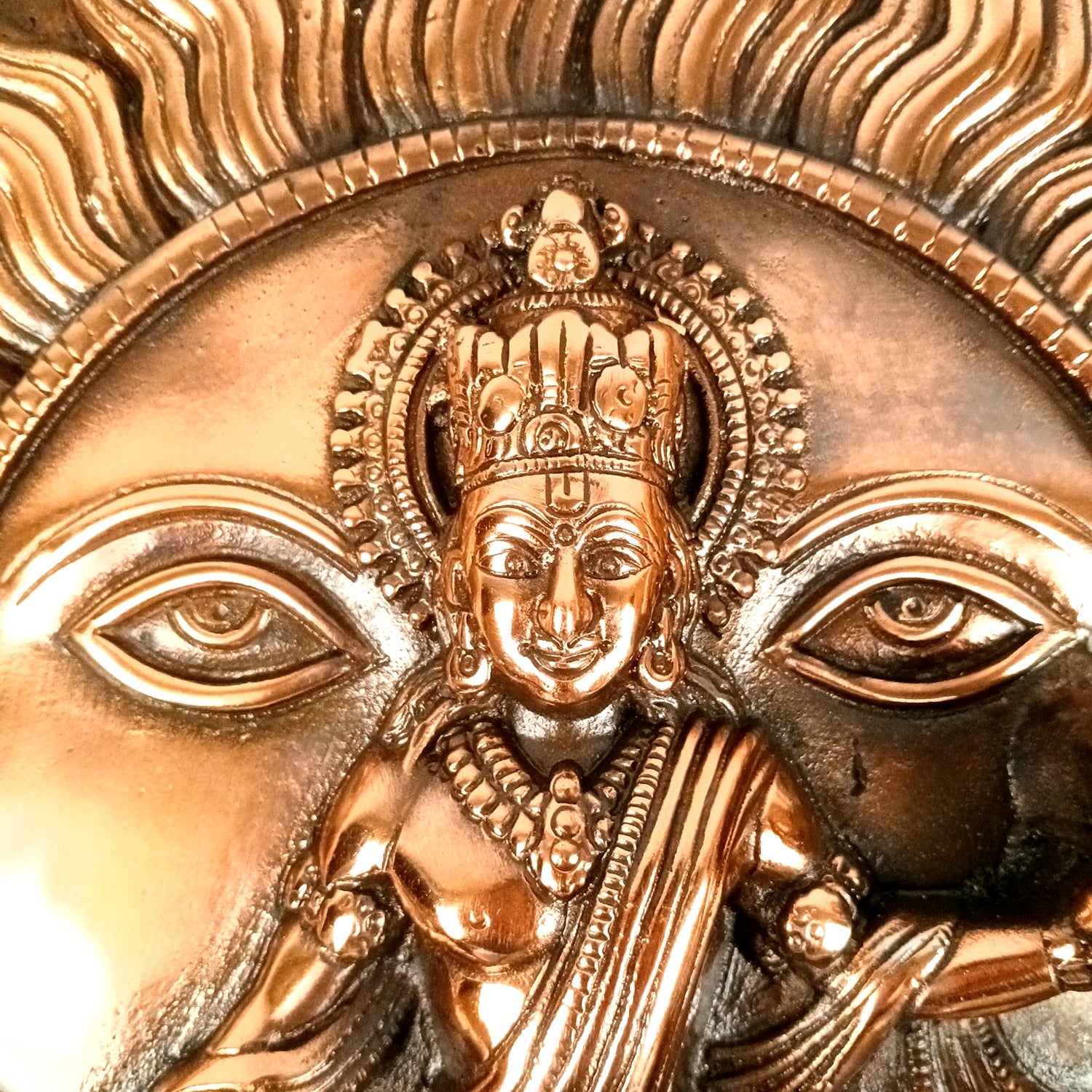 Surya Dev with Seven Running Horses Wall Hanging | Sun God Metal Wall Decor for Home, Living Room & Mandir | Vastu Auspicious Decorative Wall Art for Gifting - 20 Inch - Apkamart