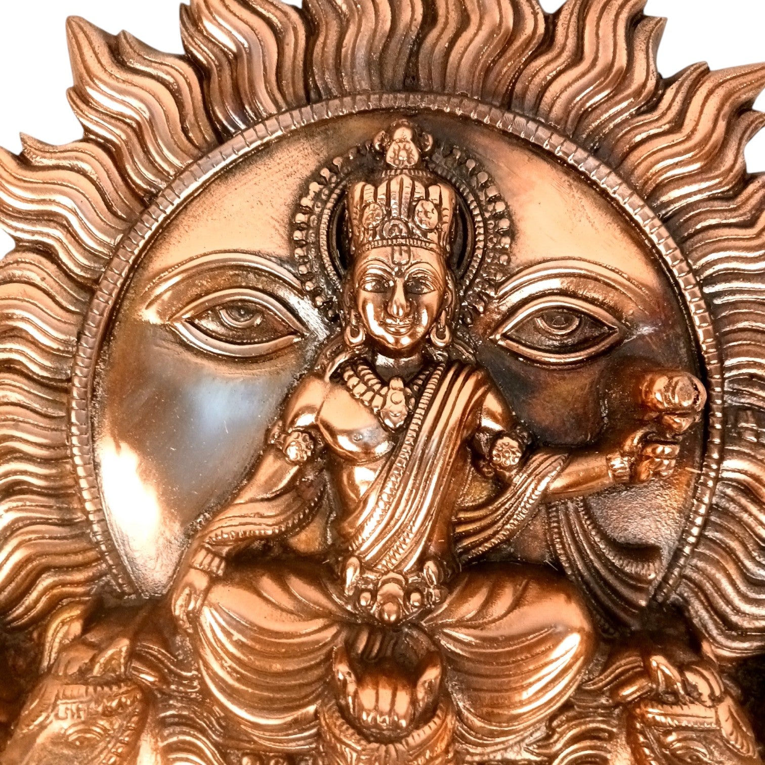 Sun with Seven Horses Metal Wall Hanging – 18 Inch - Apkamart