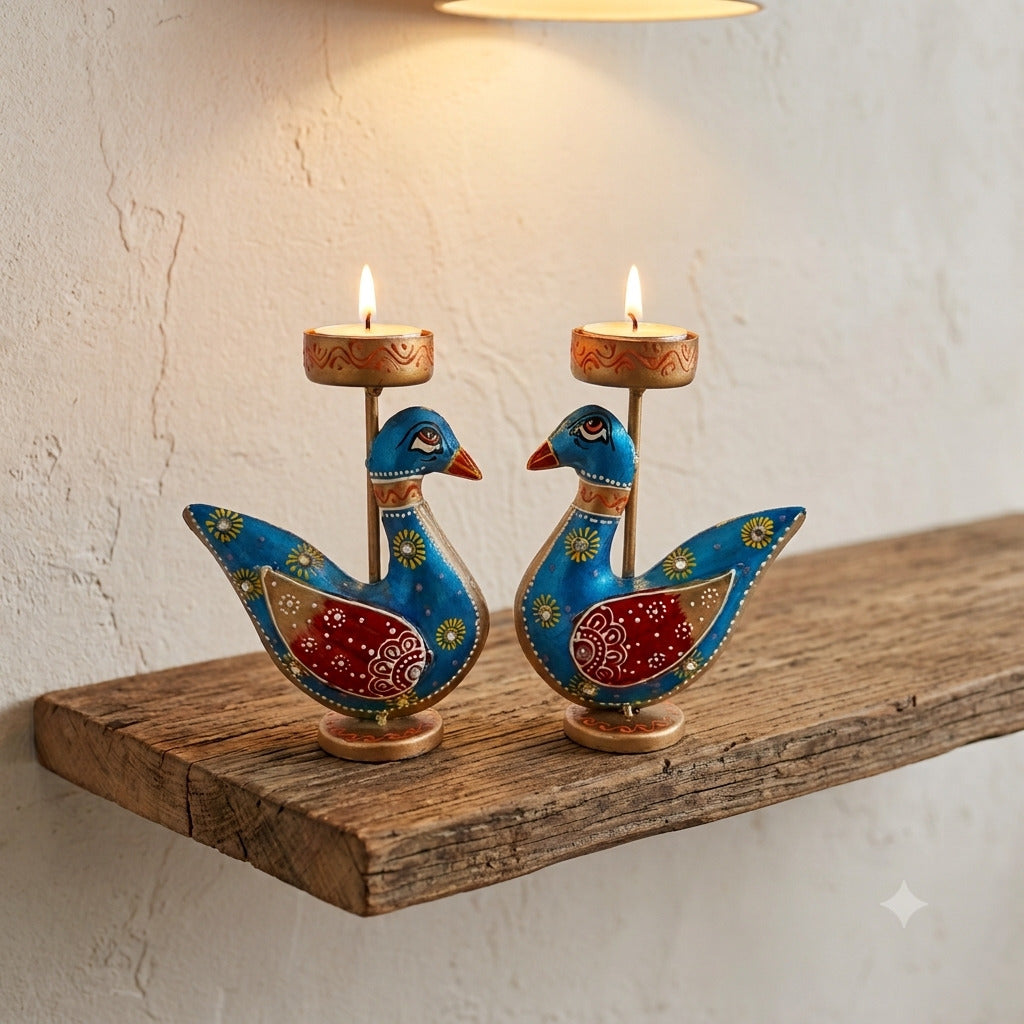 Swan Design Iron Tealight Candle Holder-Apkamart