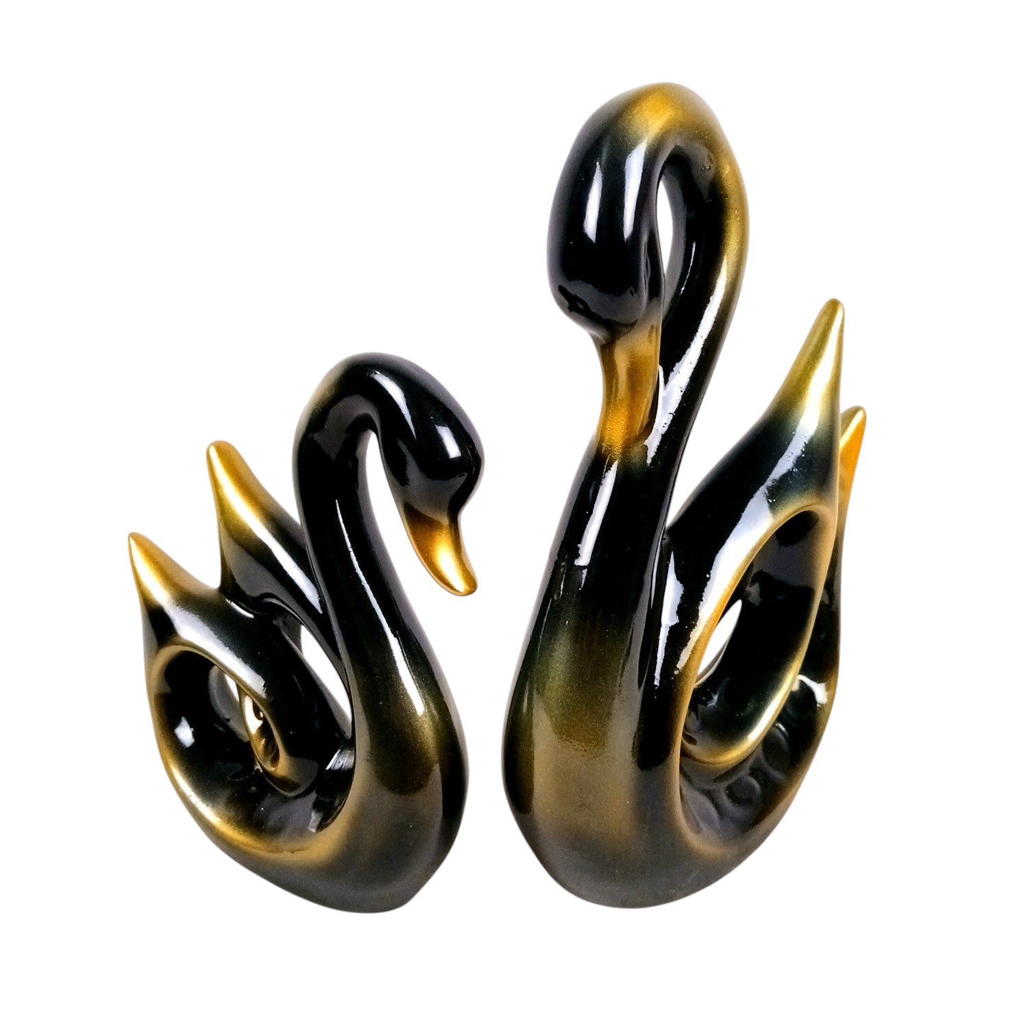 Swan Couple Showpiece Set | Hans Pair Showpiece Duck Statue for Home, Table & Office Décor | Romantic Gift for Him & Her | Wediing Anniversary Gift - (Set Of 2) - Apkamart