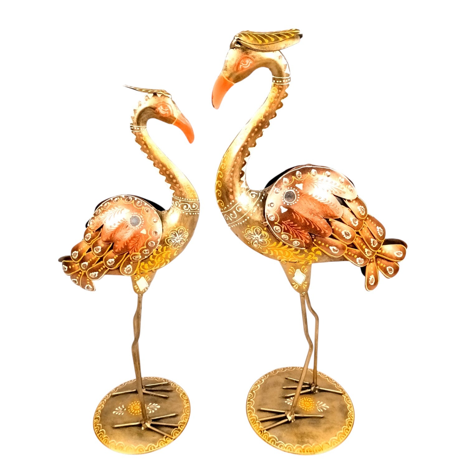 Swan Showpiece | Decorative Figurine for Home, Living Room & Office | Handcrafted Iron Statue & Table Showpiece for Gifting & Interior Decoration - 20 Inch (Set Of 2)