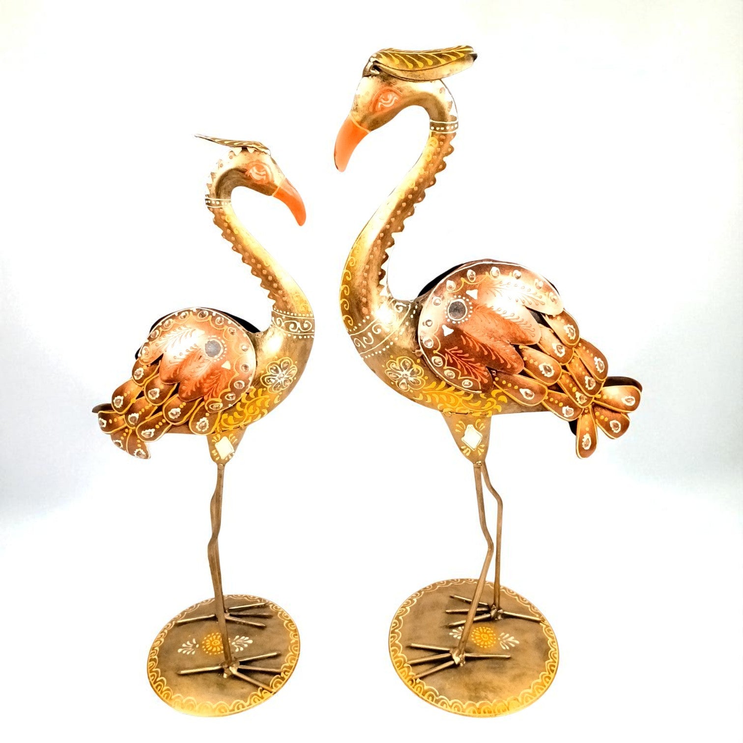 Swan Showpiece | Decorative Figurine for Home, Living Room & Office | Handcrafted Iron Statue & Table Showpiece for Gifting & Interior Decoration - 20 Inch (Set Of 2)