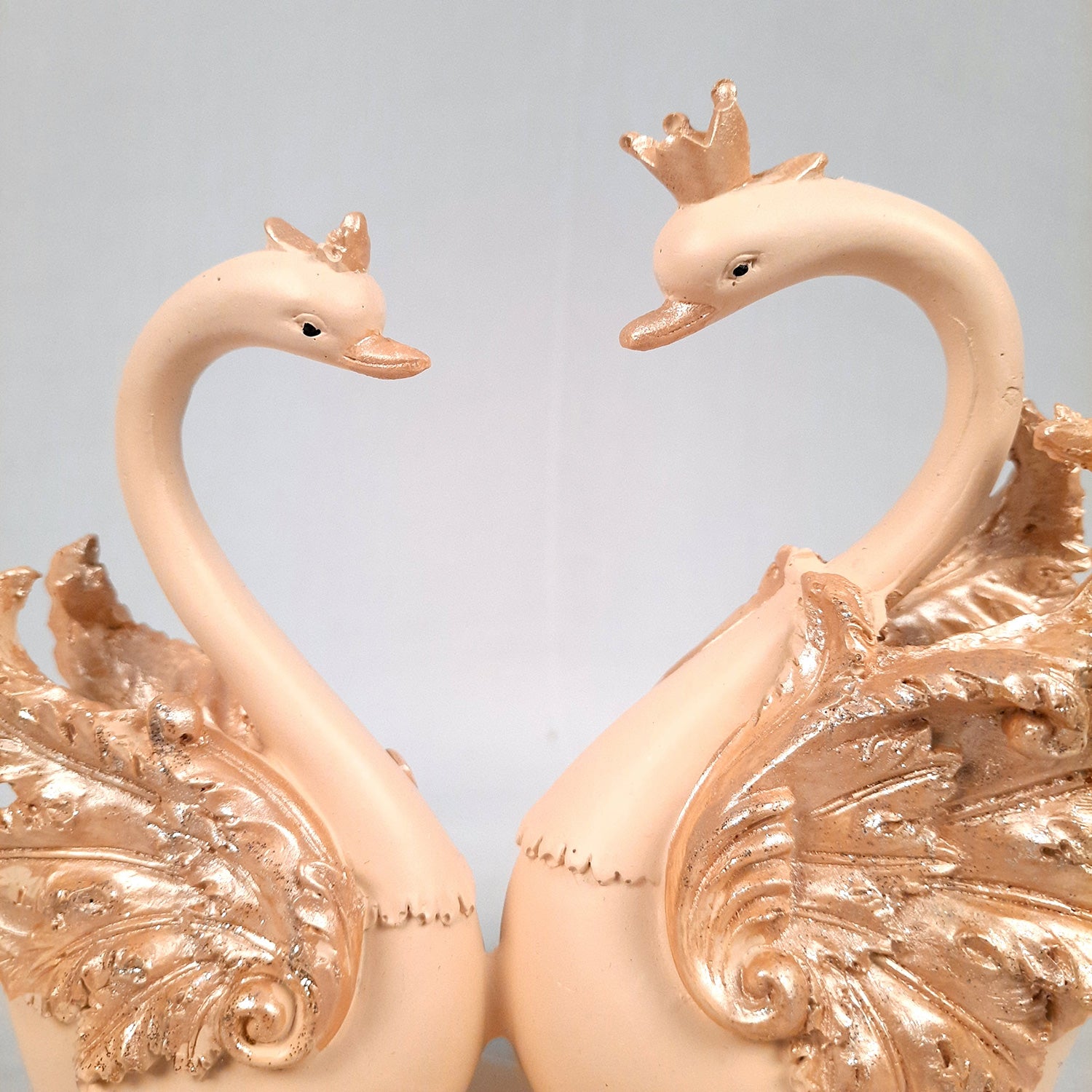 Swan Pair Showpiece | Swan Couple Statue | Kissing Duck Set - For Home, Table, Office, Desk Decor, Gift for him her - 7 inch - apkamart #Style_Design 2