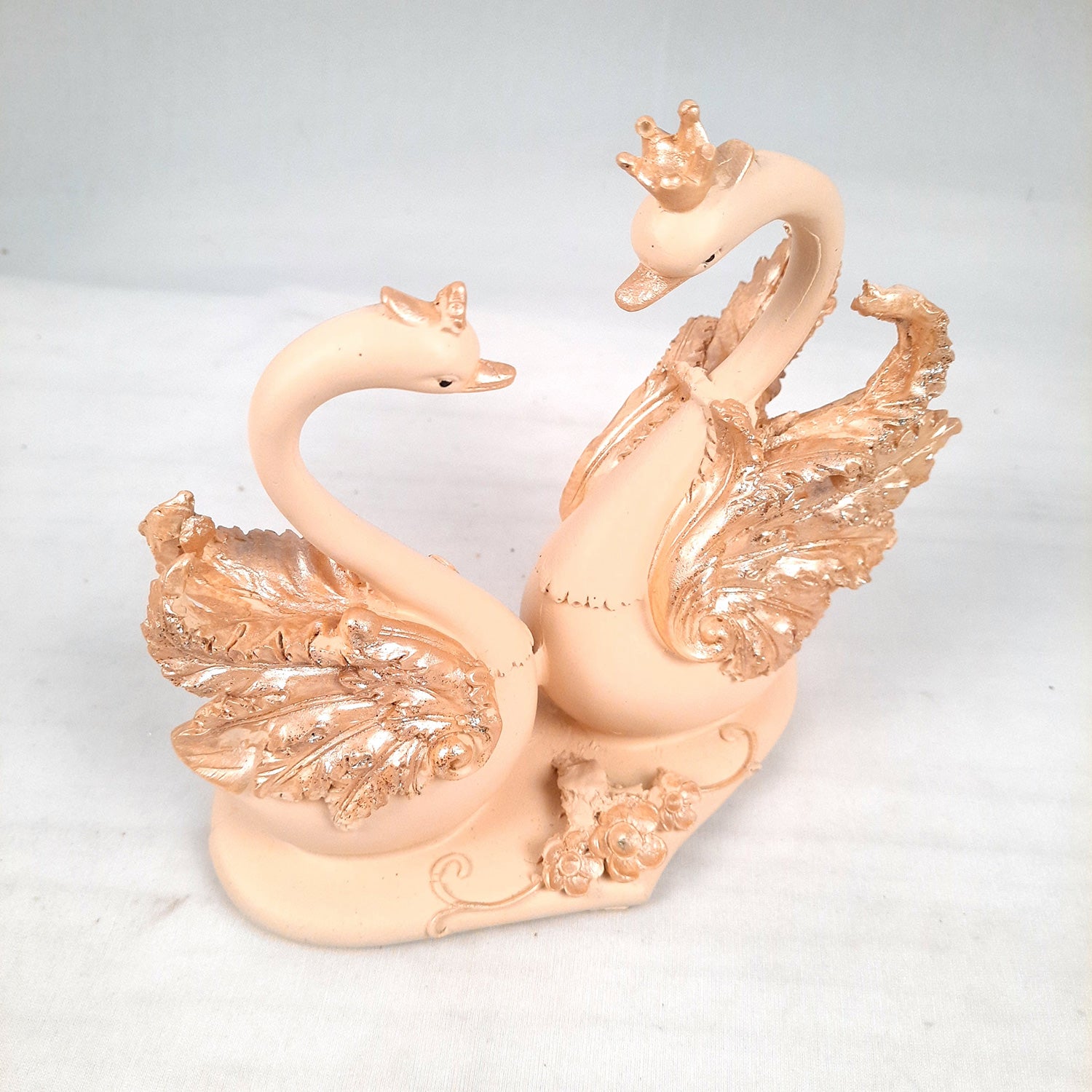 Swan Pair Showpiece | Swan Couple Statue | Kissing Duck Set - For Home, Table, Office, Desk Decor, Gift for him her - 7 inch - apkamart #Style_Design 2