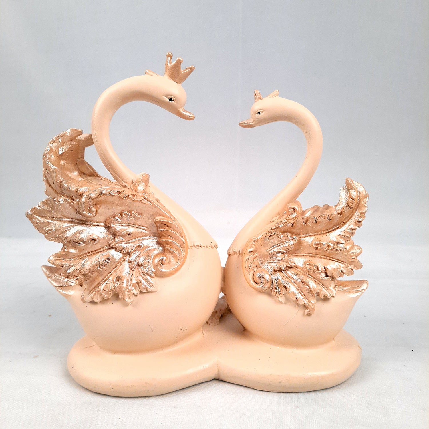 Swan Pair Showpiece | Swan Couple Statue | Kissing Duck Set - For Home, Table, Office, Desk Decor, Gift for him her - 7 inch - apkamart #Style_Design 2