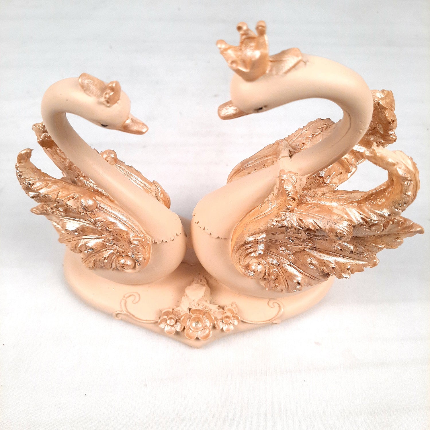 Swan Pair Showpiece | Swan Couple Statue | Kissing Duck Set - For Home, Table, Office, Desk Decor, Gift for him her - 7 inch - apkamart #Style_Design 2