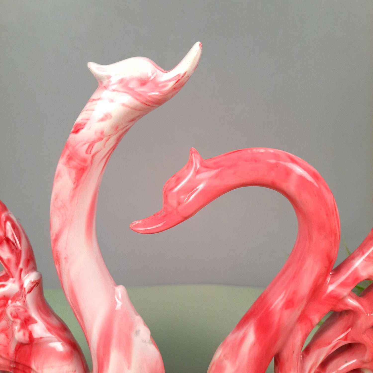 Swan Pair Showpiece | Swan Couple Statue | Kissing Duck Set - For Home, Table, Office, Desk Decor, Gift for him her - 10 inch - apkamart #Color_Pink