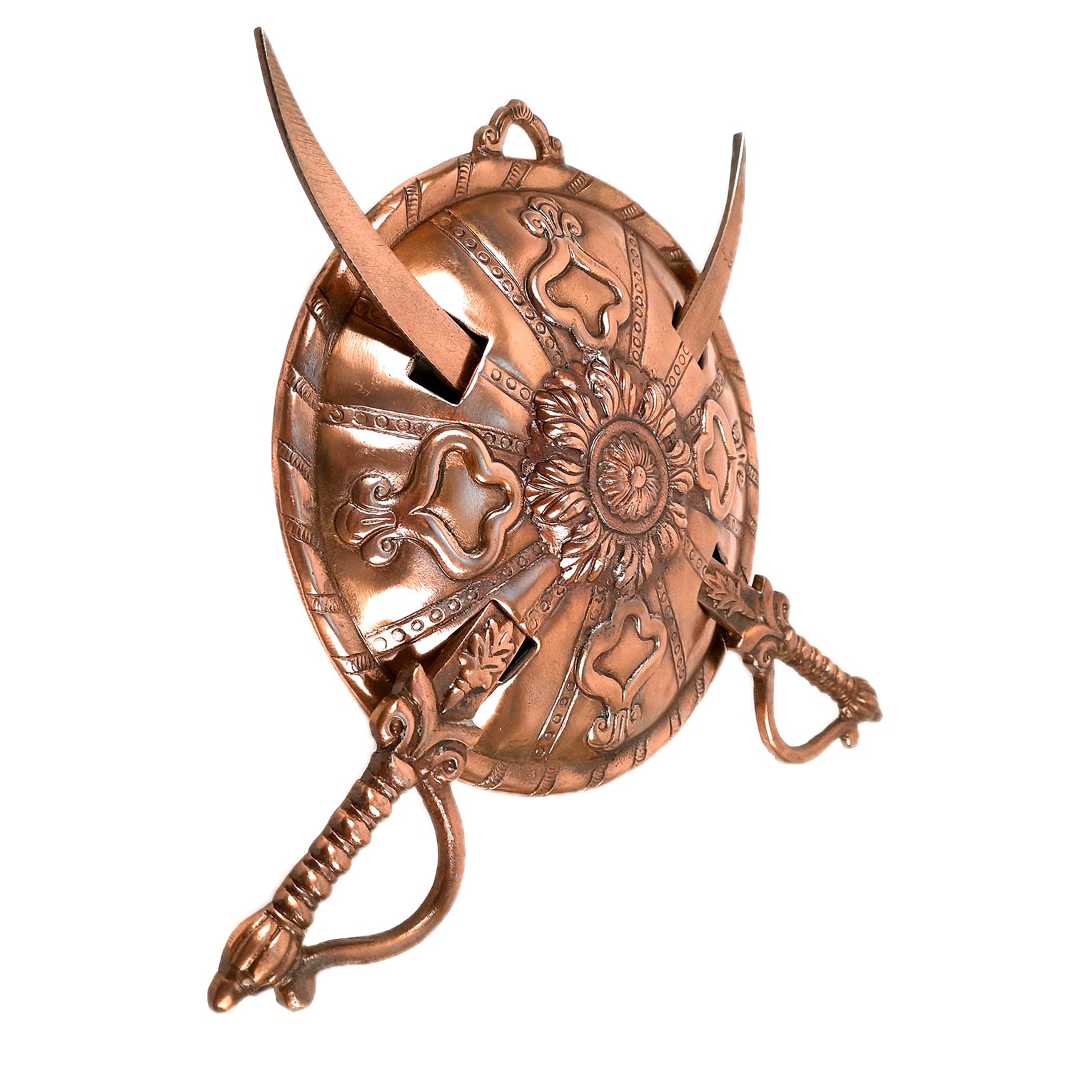 Swords & Shield Wall Hanging | Dhal Talwar Royal Hangings - For Home, Living Room, Wall Decor & Gifts - 13 Inch - apkamart