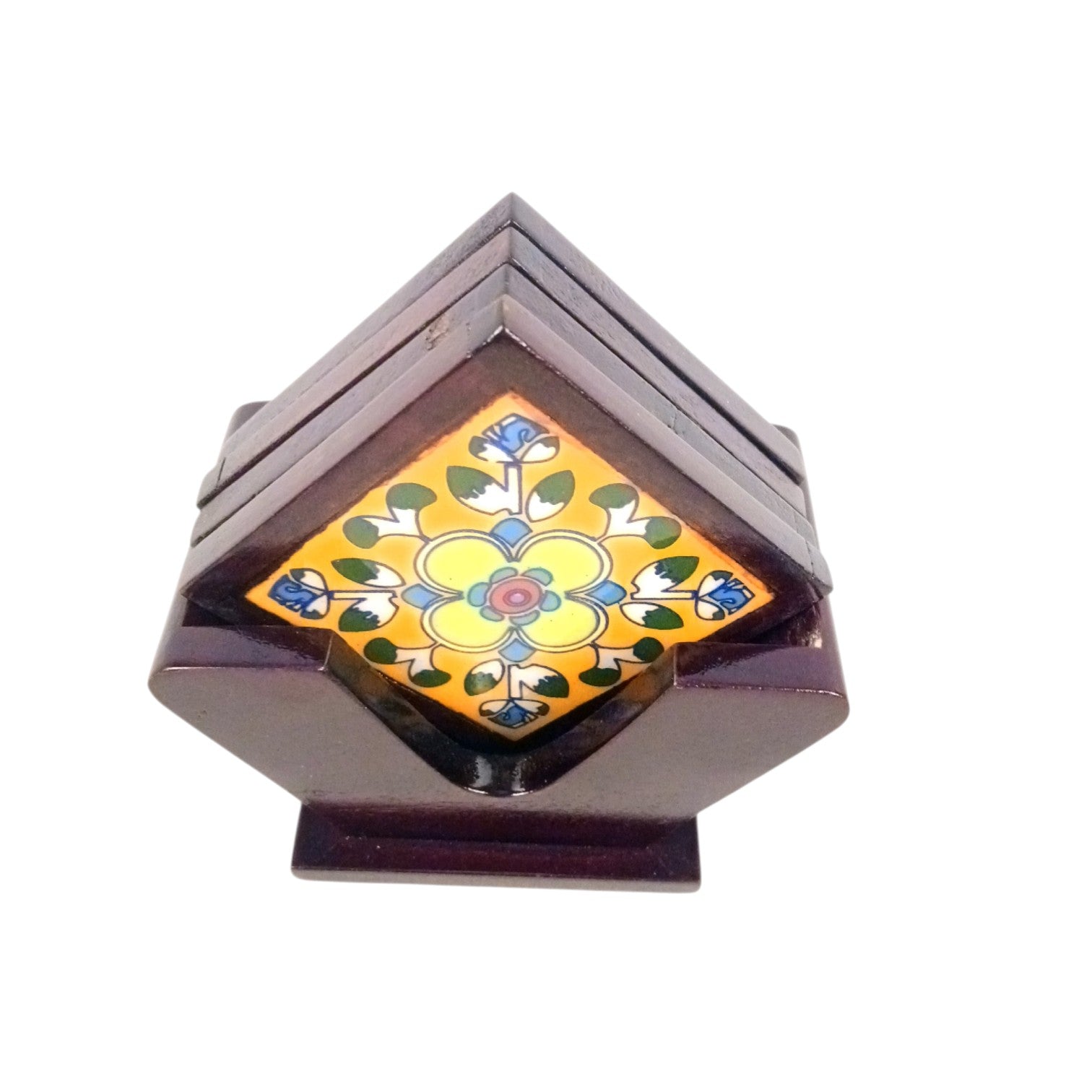 Tea Coaster Set With Ceramic Tile – 3 Inch (4 Coasters) - Apkamart