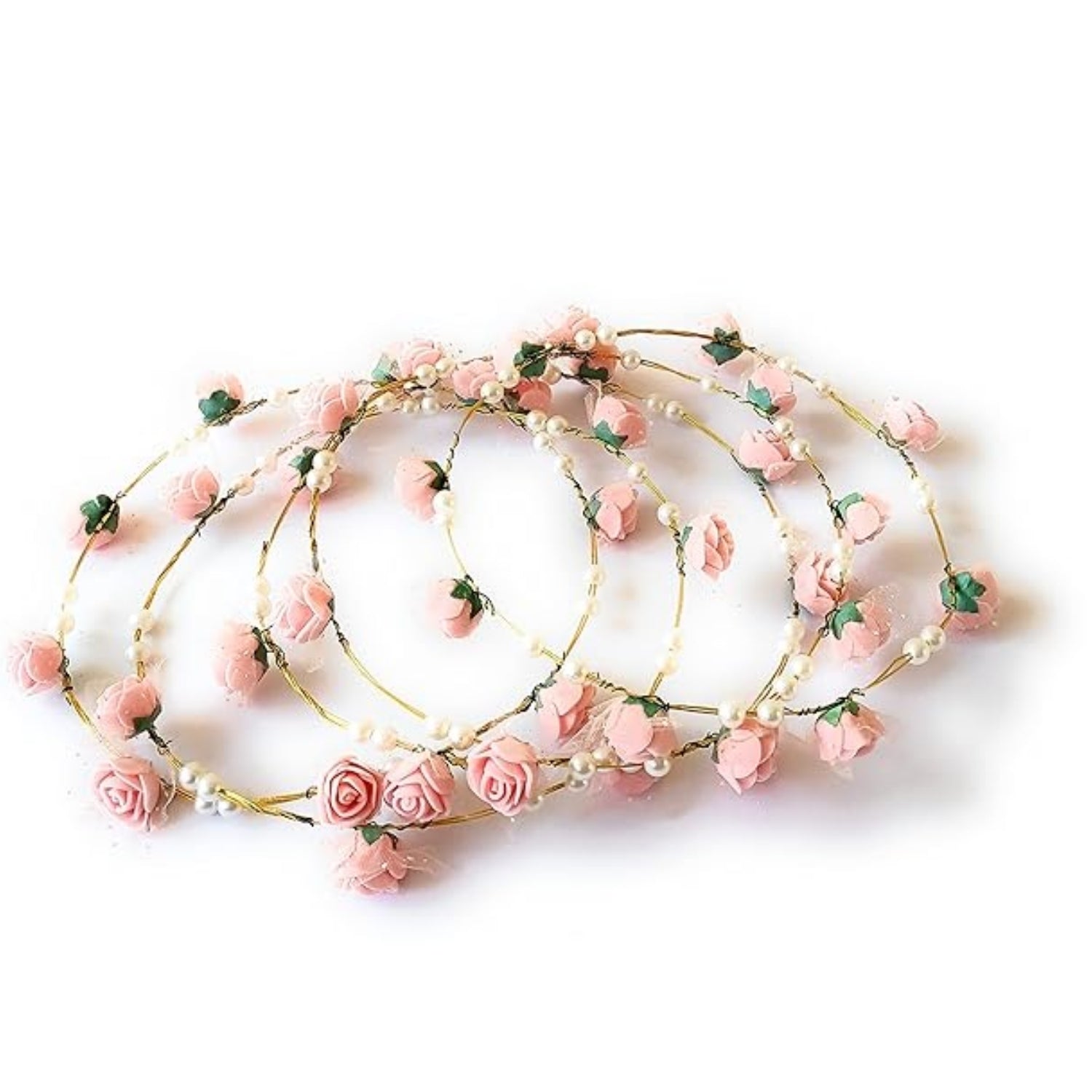 Floral Tiara Crown | Flower Crown Headband for Women and Girls | Adjustable Artificial Flower Hair Crown for Wedding Party Festival Birthday Bridal Photoshoot