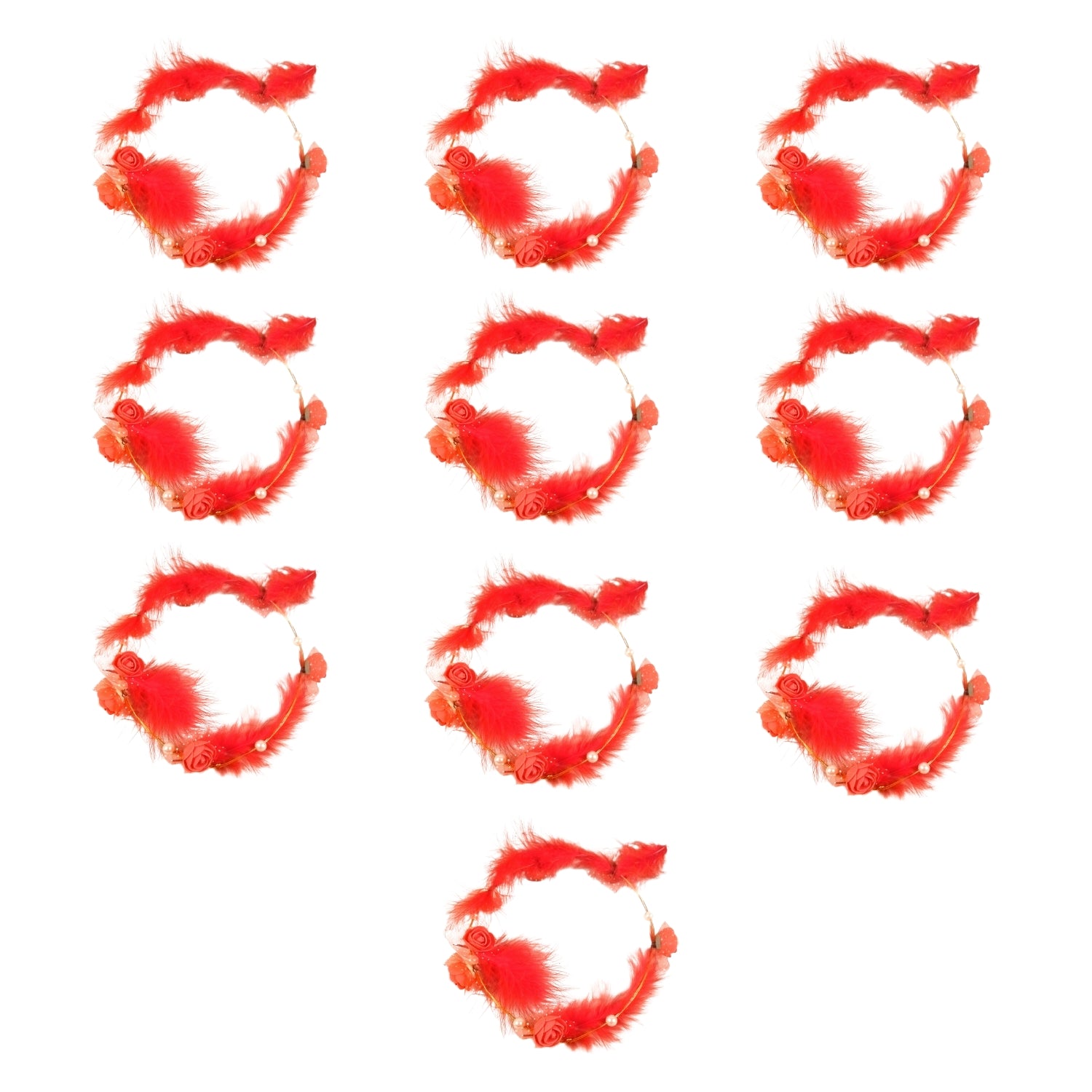 Floral Crown | Flower Crown Headband for Women and Girls | Adjustable Artificial Flower Hair Crown for Wedding Party Festival Birthday Bridal Photoshoot - Apkamart #Style_Pack Of 10