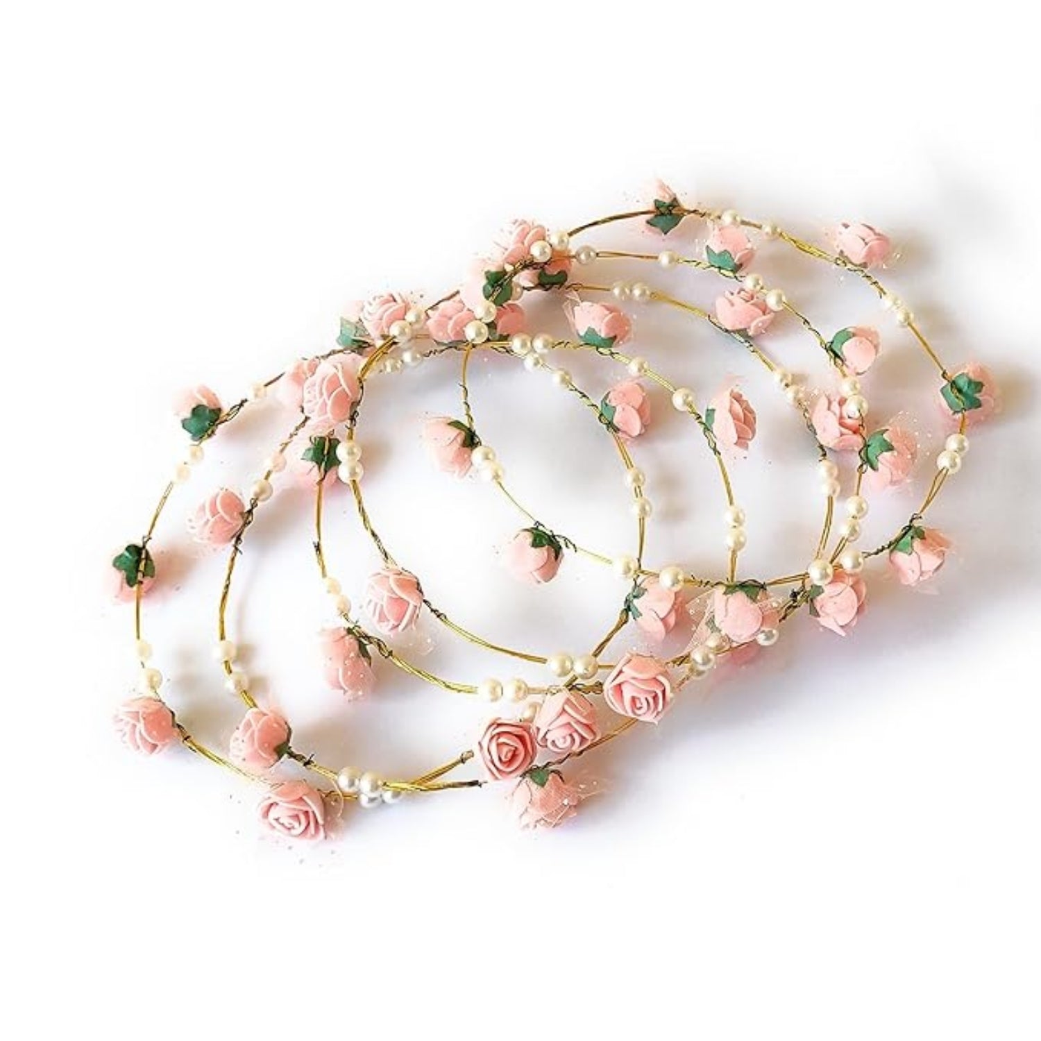 Floral Tiara Crown | Flower Crown Headband for Women and Girls | Adjustable Artificial Flower Hair Crown for Wedding Party Festival Birthday Bridal Photoshoot