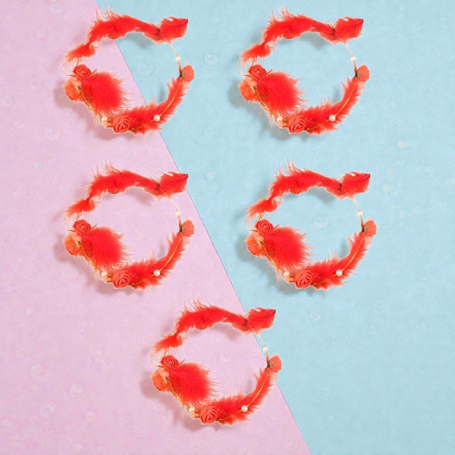 Floral Crown | Flower Crown Headband for Women and Girls | Adjustable Artificial Flower Hair Crown for Wedding Party Festival Birthday Bridal Photoshoot - Apkamart #Style_Pack Of 5