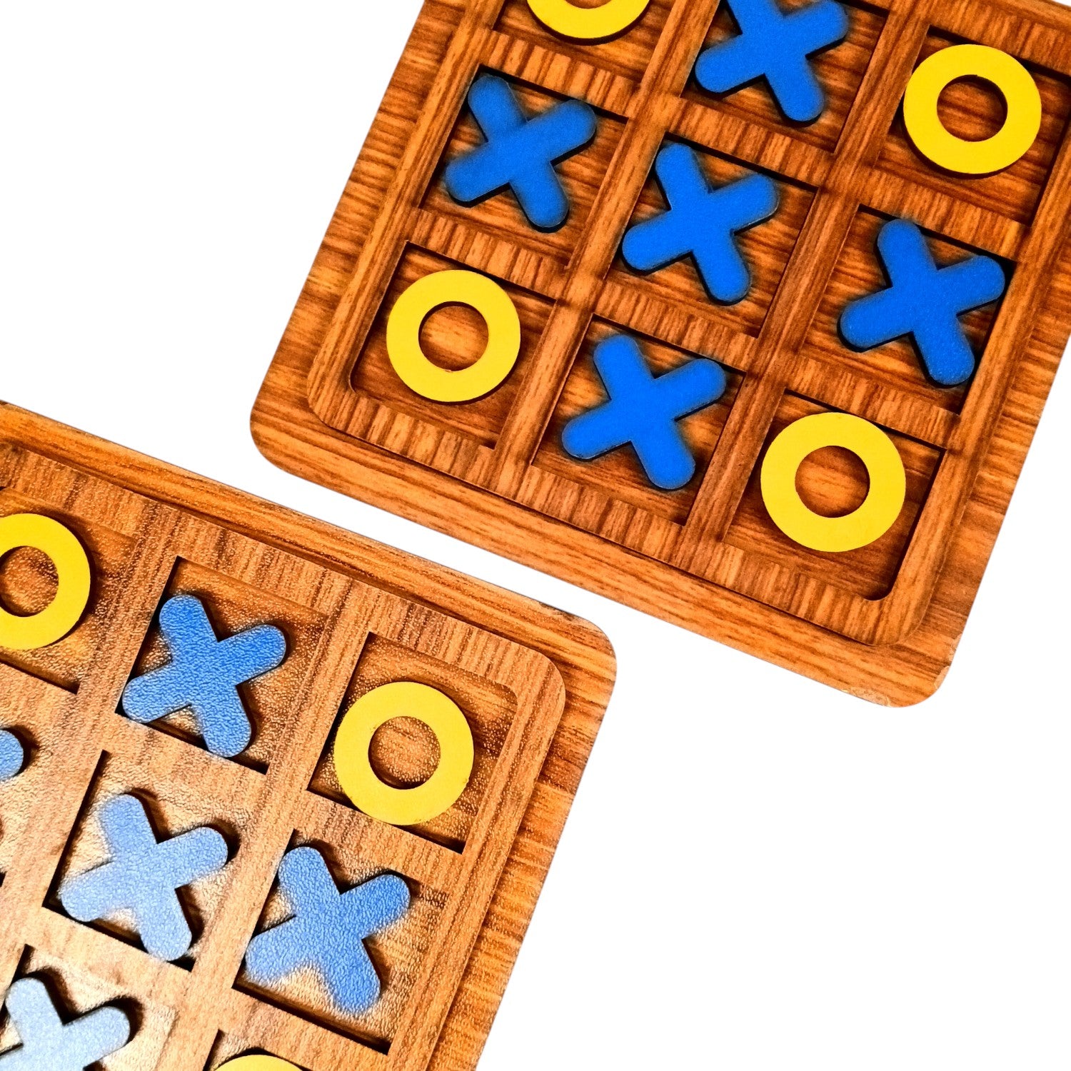Tic Tac Toe Toy | Zero and Cross Game | Family Board Game - for Kids & Adults, Boys, Girls, Birthday, Return Gift - 6 Inch (Pack Of 2) - Apkamart