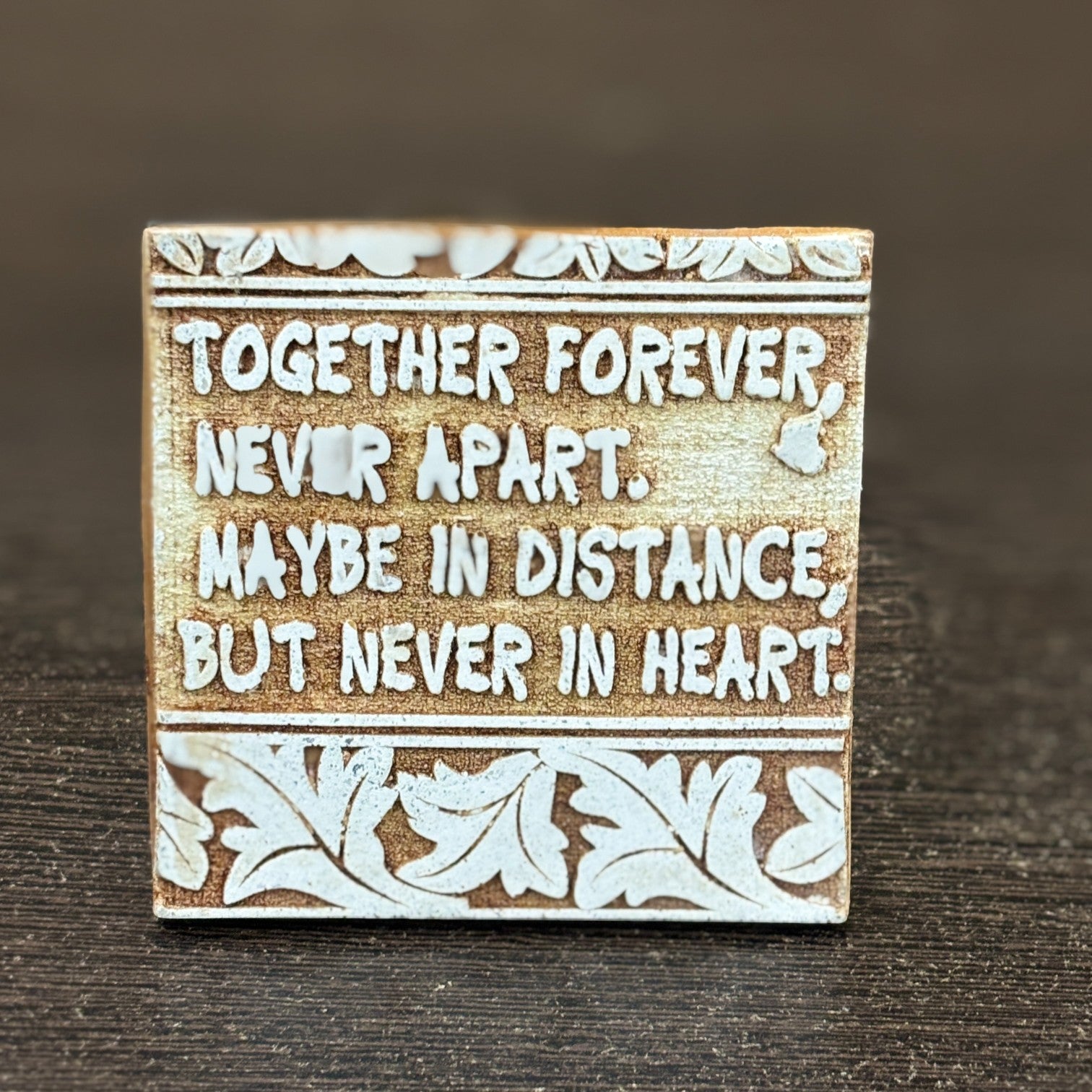 Tile with Stand & Love Message | Romantic Valentine Gift for Her & Him | Anniversary Showpiece with Quote | Decorative Table Gift for Couples & Home Decor - 4 Inch - Apkamart #Style_Design 2