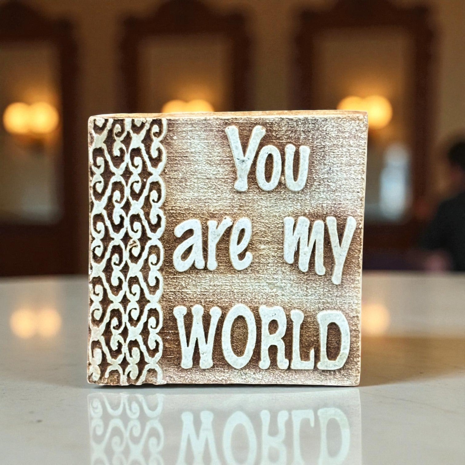 Tile with Stand & Love Message | Romantic Valentine Gift for Her & Him | Anniversary Showpiece with Quote | Decorative Table Gift for Couples & Home Decor - 4 Inch - Apkamart #Style_Design 4